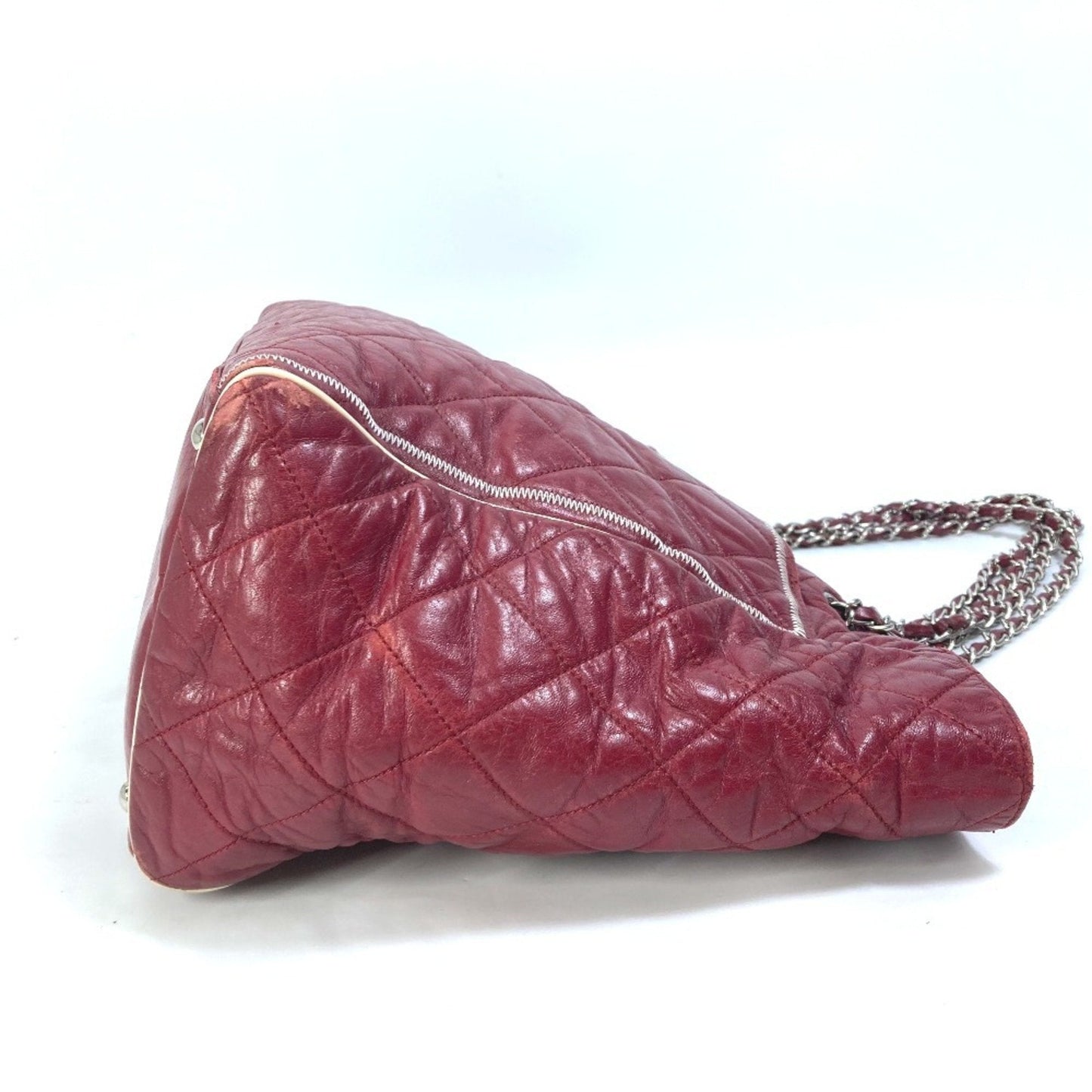 Chanel Sac Chain Tote en cuir rouge