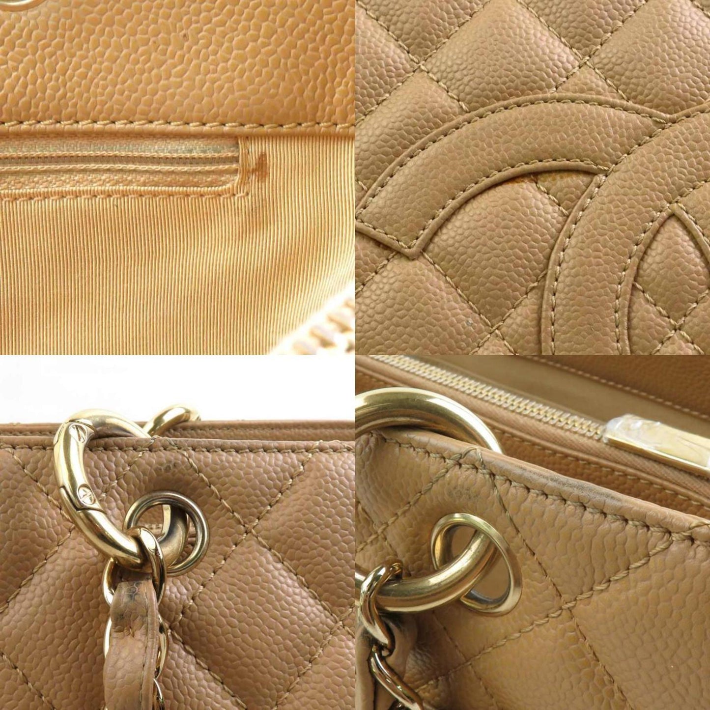 Chanel Sac GST en cuir caviar beige