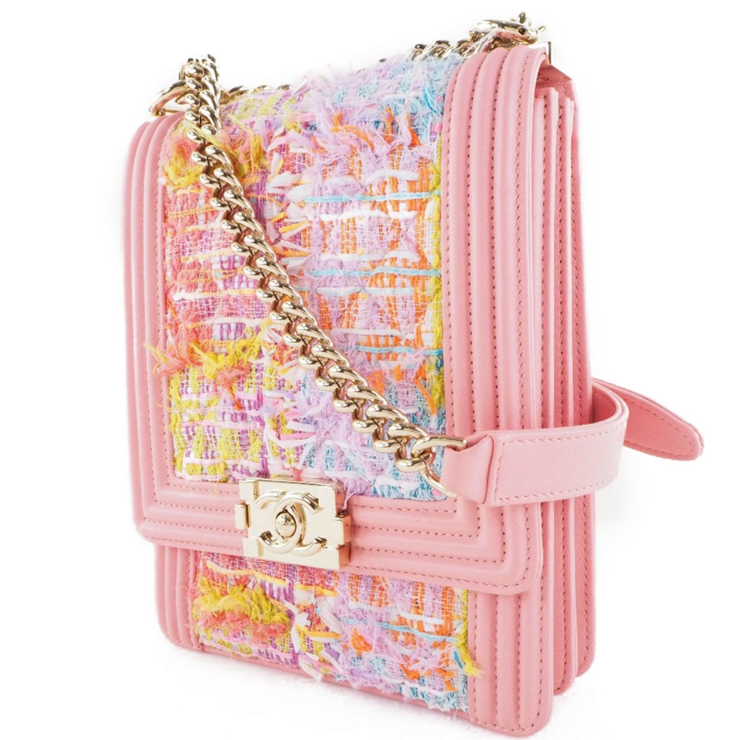 Chanel Sac Boy en tweed rose
