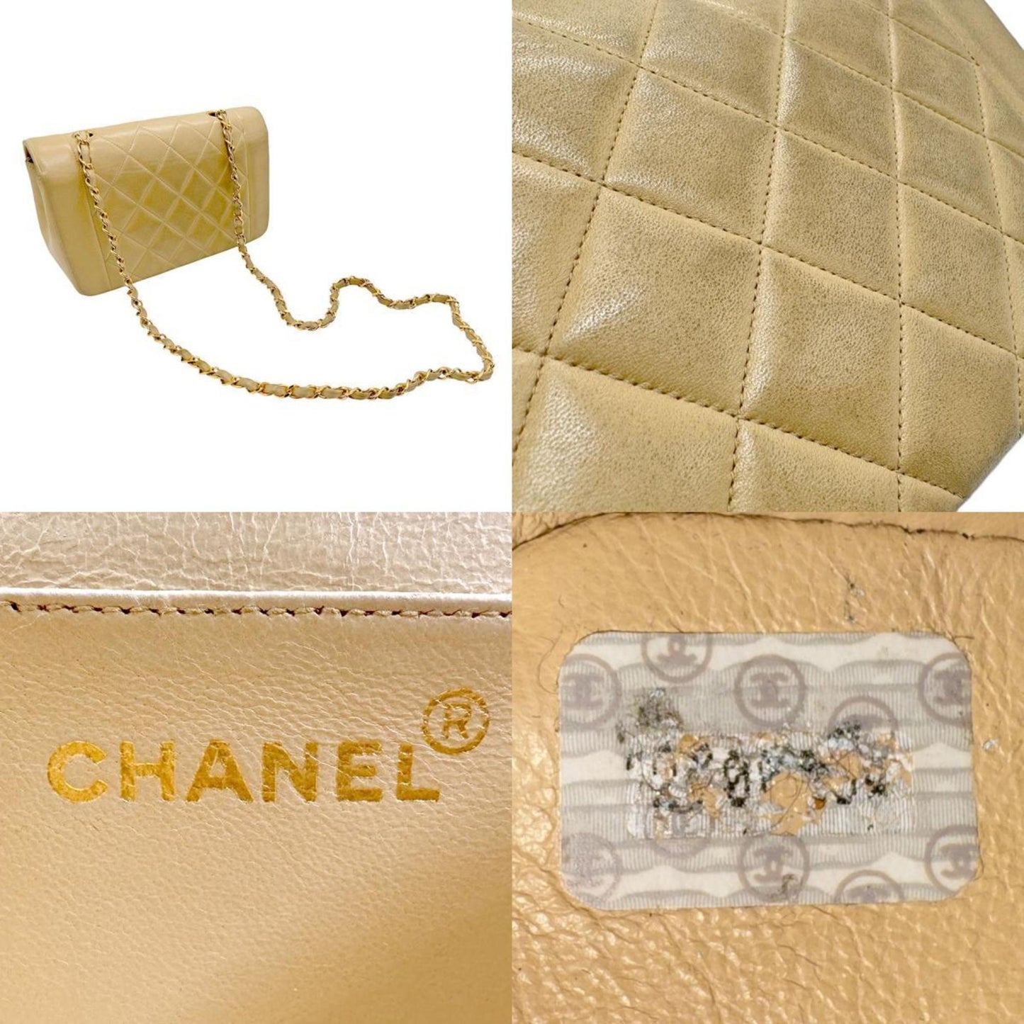 Chanel Sac Diana en cuir beige