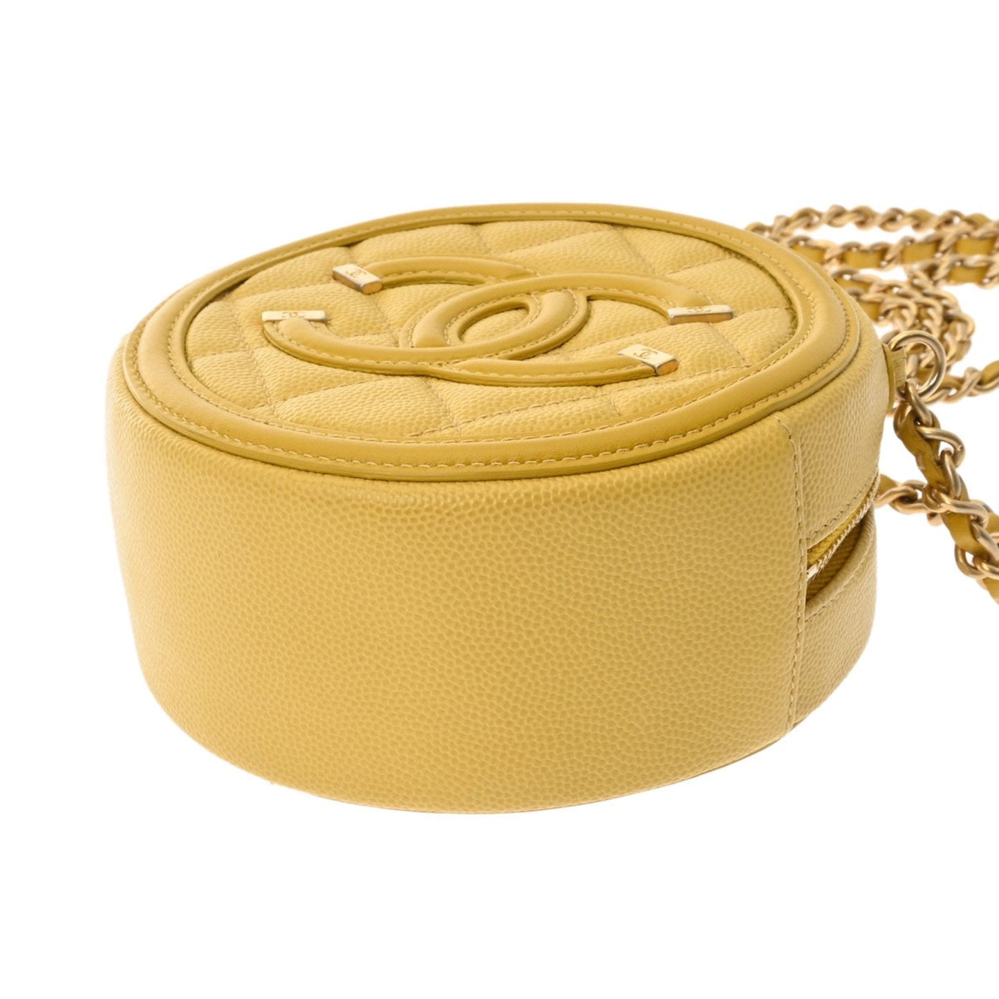 Chanel Sac Filigree en cuir caviar jaune