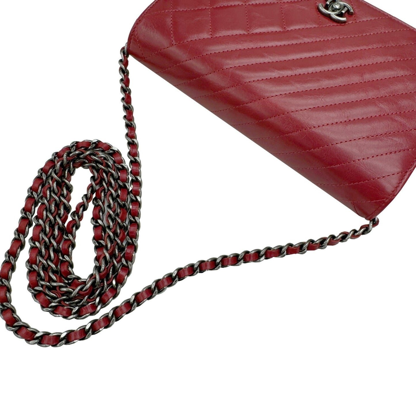 Chanel Sac Boy en cuir rouge