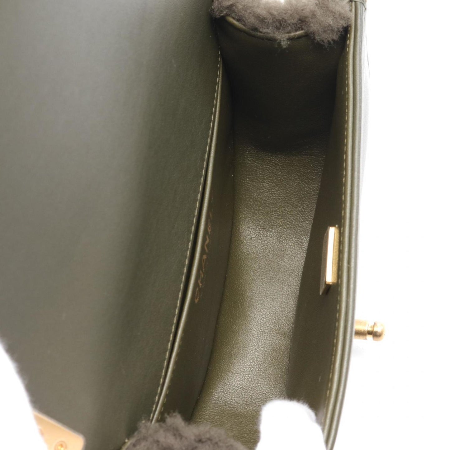 Chanel Sac Boy en cuir vert
