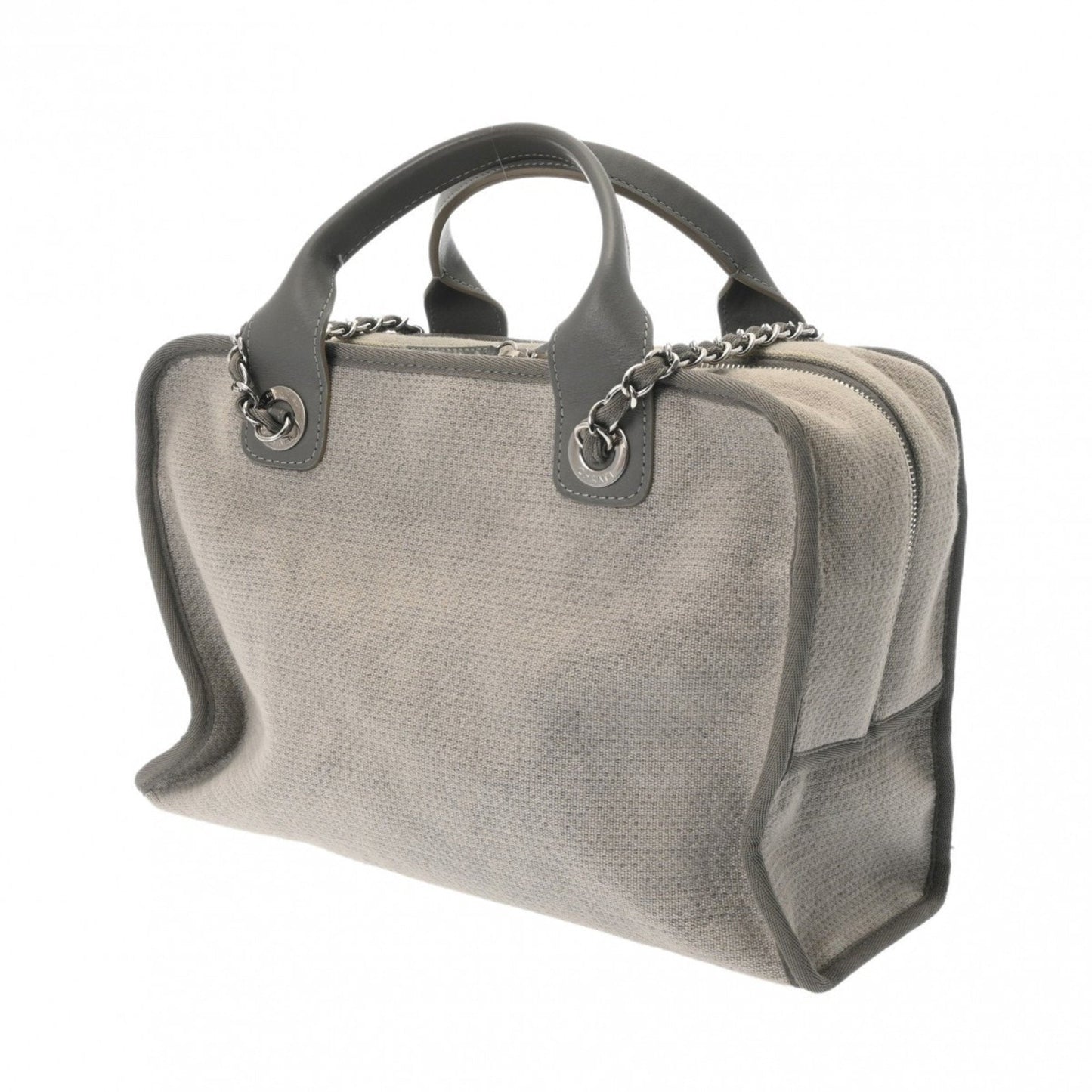 Chanel Sac Deauville en toile gris