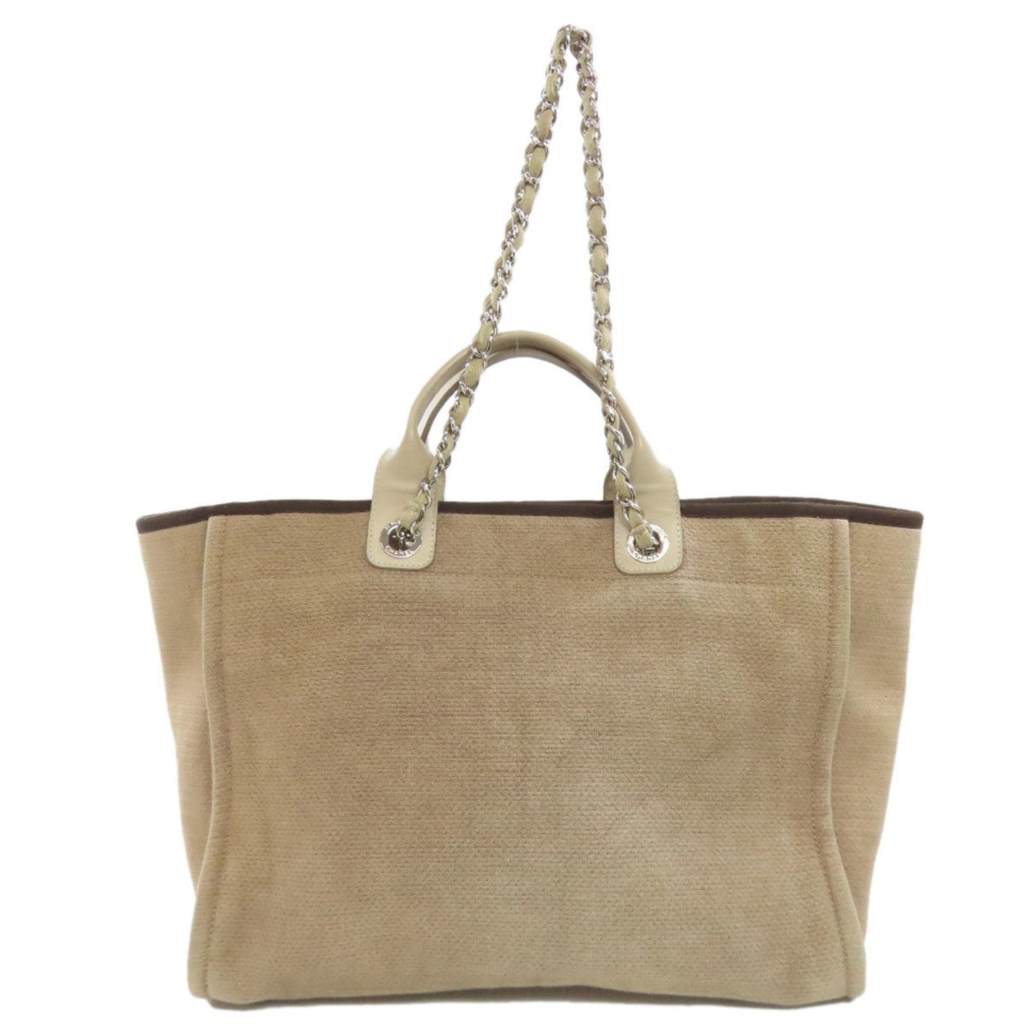Chanel Sac Deauville en toile marron