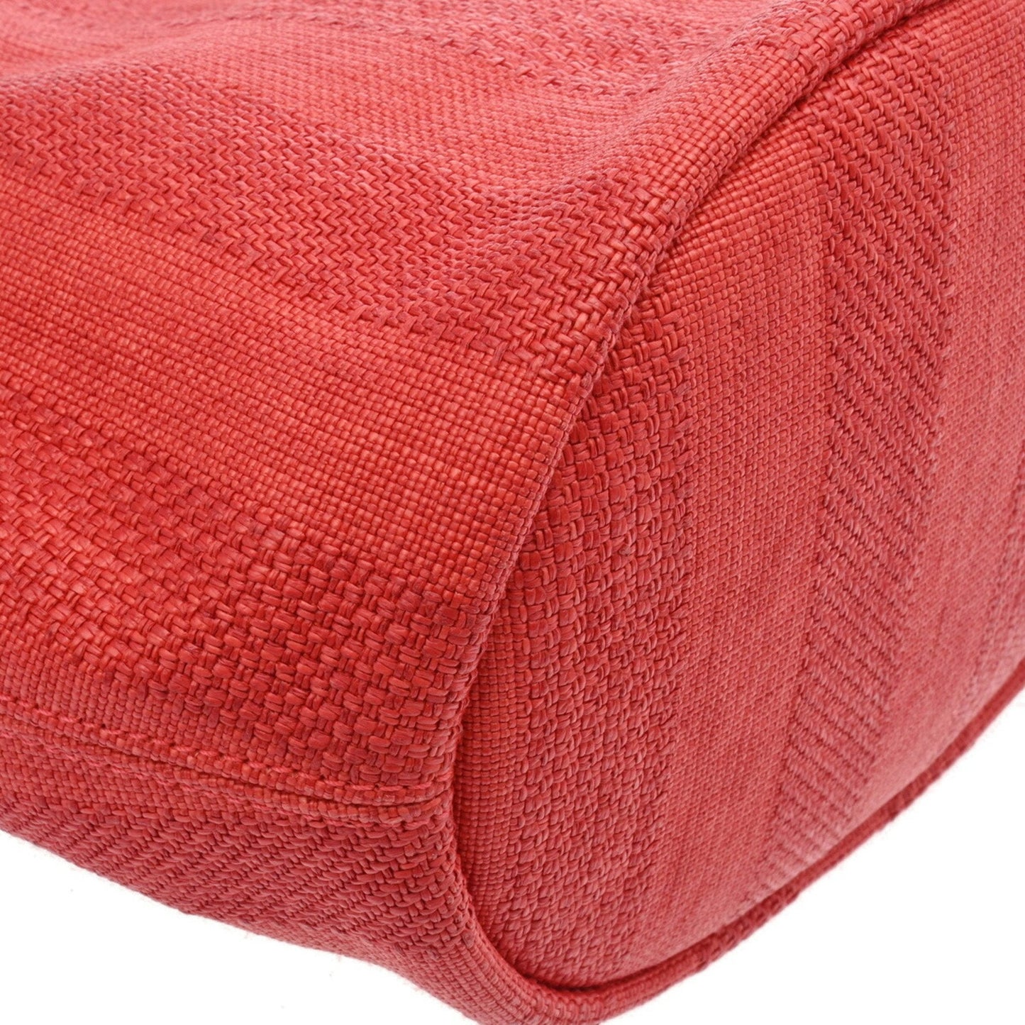 Chanel Sac Deauville en paille rouge