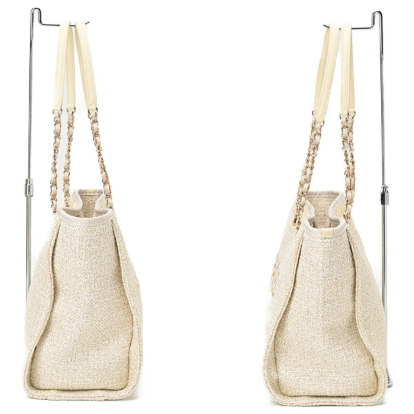 Chanel Sac Deauville en paille blanc