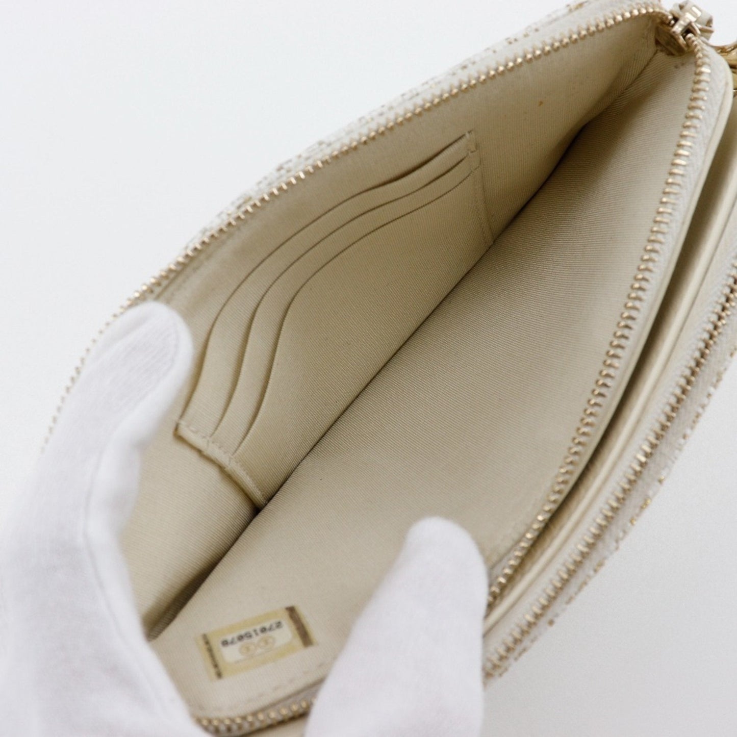 Chanel Sac Deauville en tweed blanc
