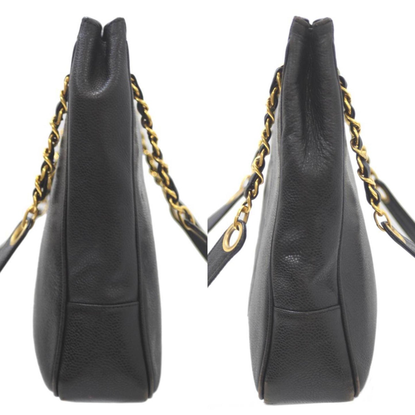 Chanel Sac Chain Tote en cuir caviar noir