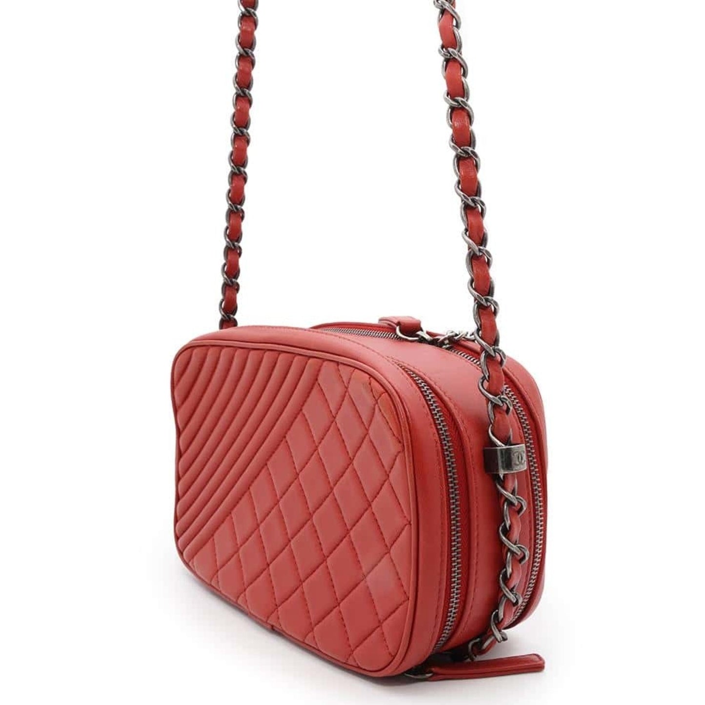 Chanel Sac Boy en cuir rouge