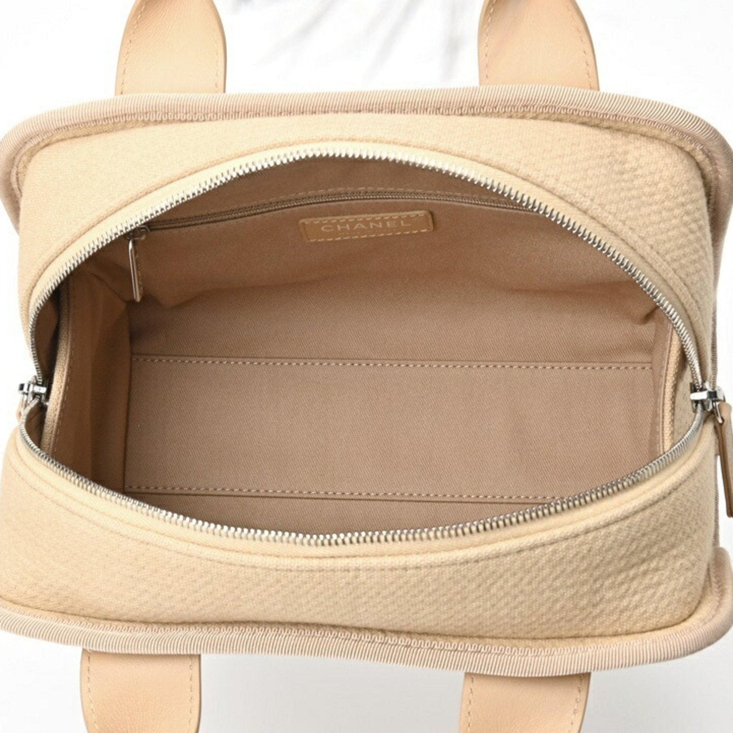 Chanel Sac Deauville en toile beige