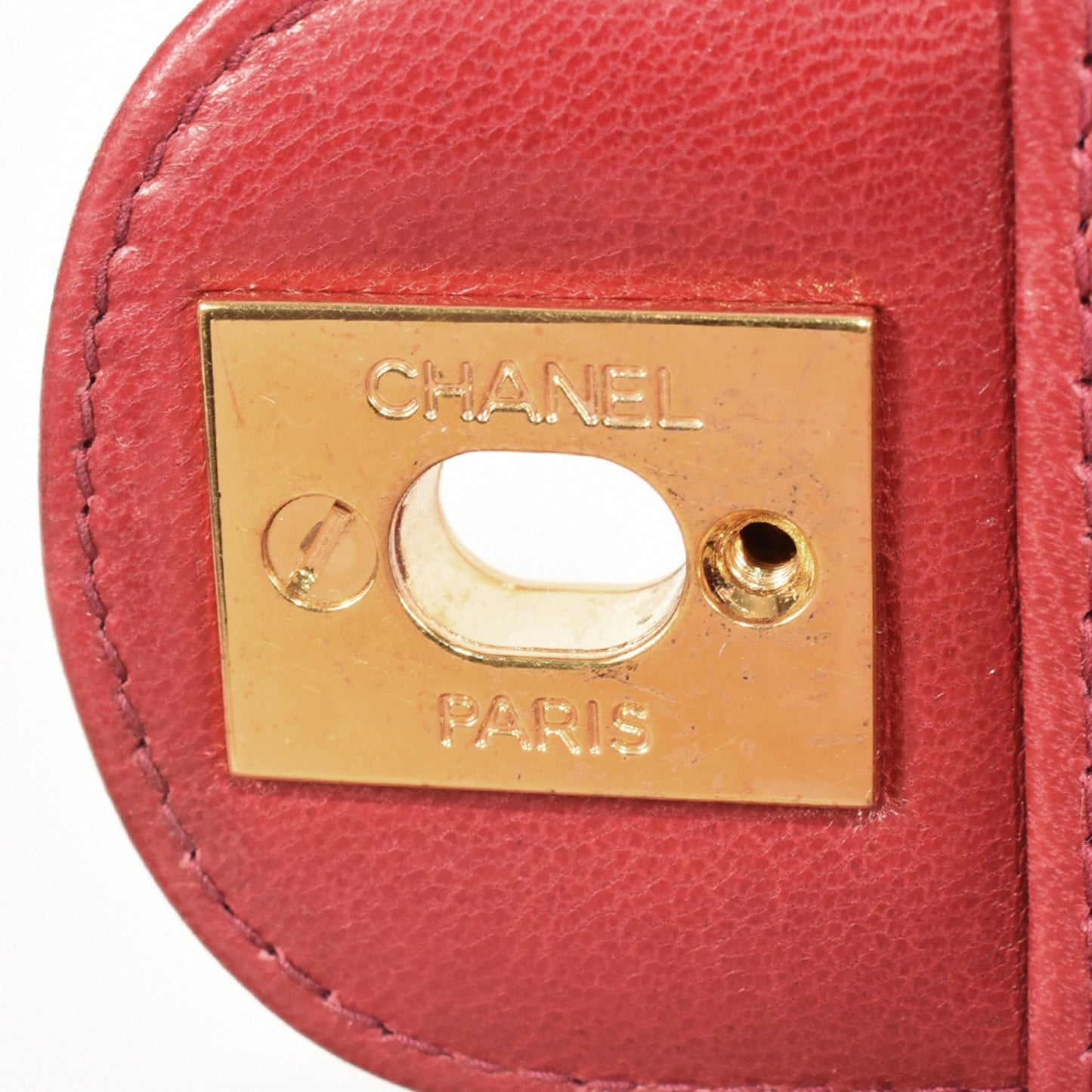Chanel Sac Single Flap en cuir rouge