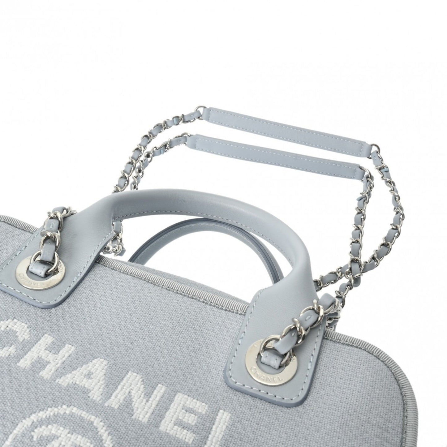 Chanel Sac Deauville en toile bleu