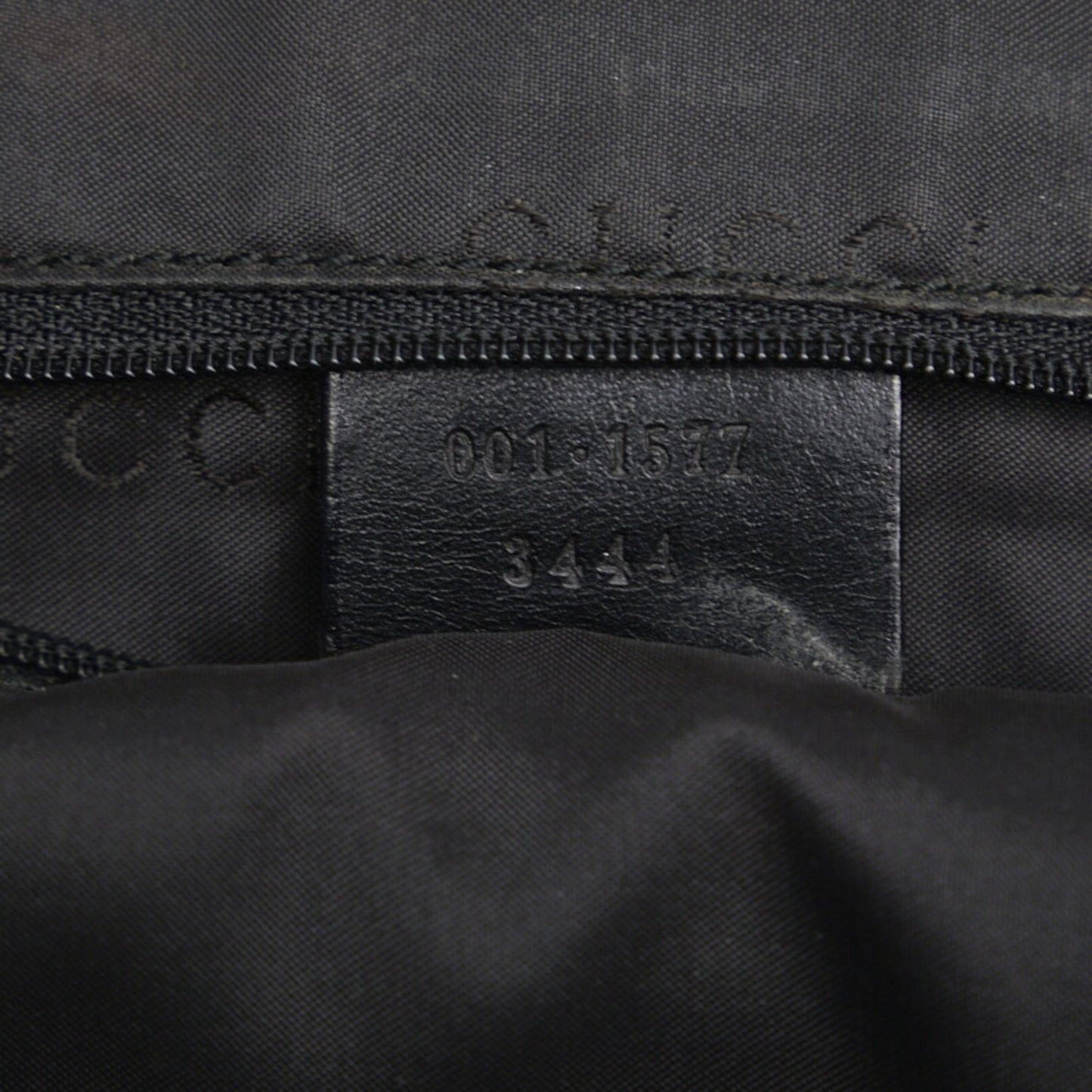 GUCCI Bamboo Handbag One Shoulder Bag 001 1577 Black Canvas Leather Women's