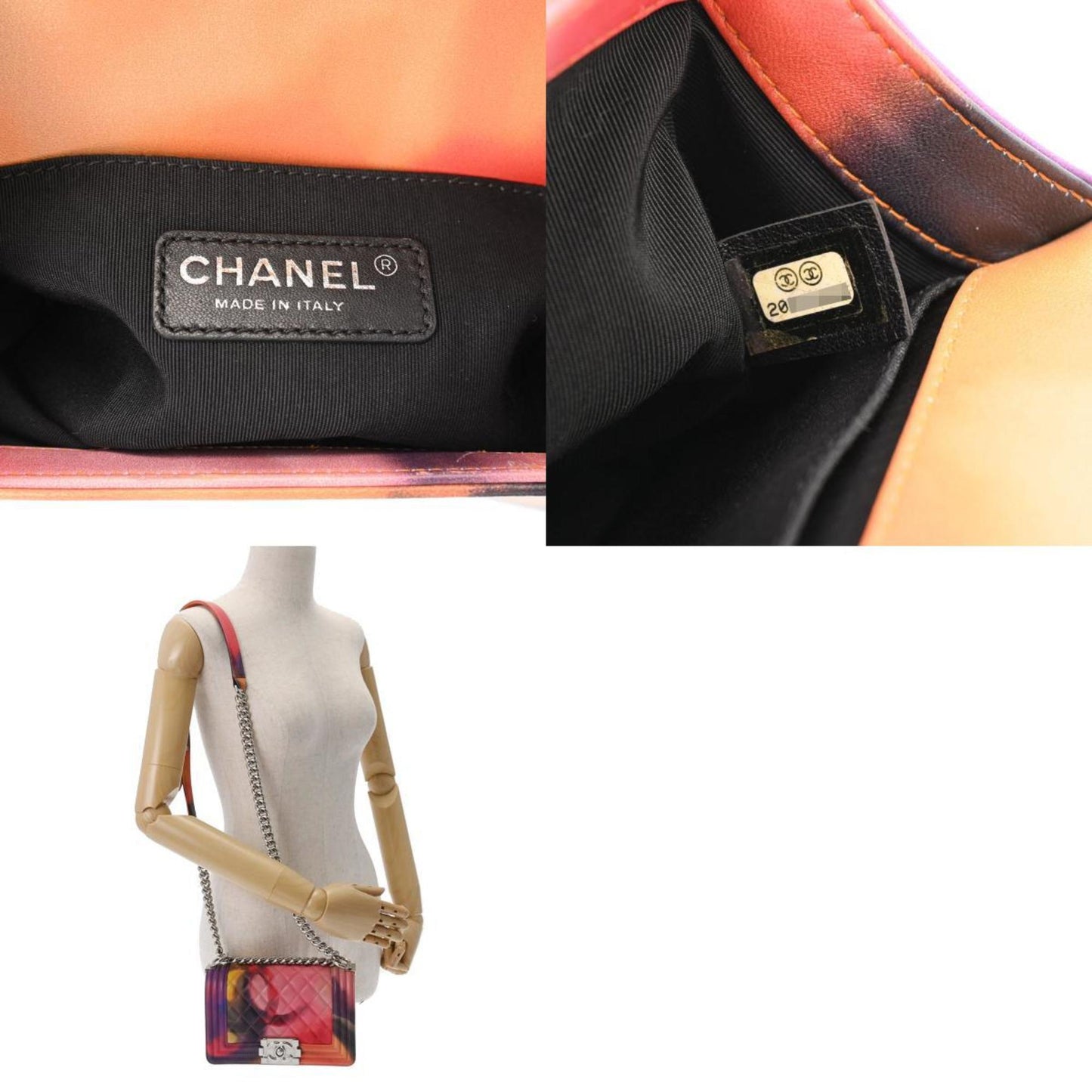 Chanel Sac Boy en cuir marble