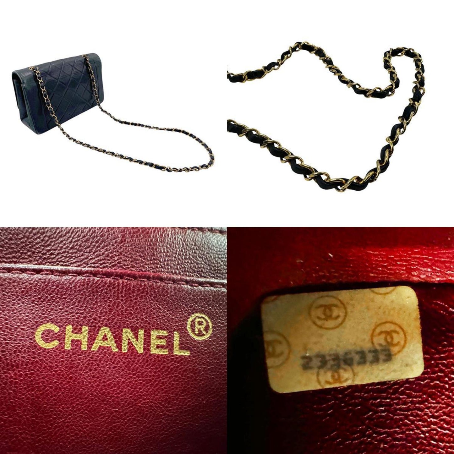 Chanel Sac Diana en cuir bleu