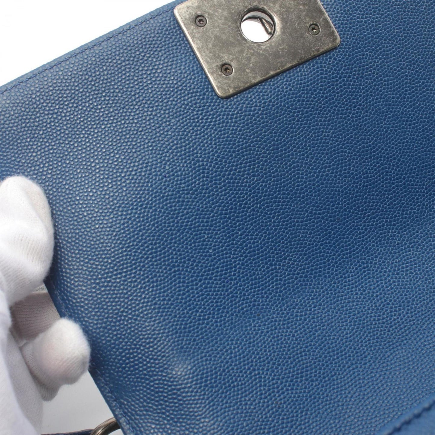 Chanel Sac Boy en cuir bleu