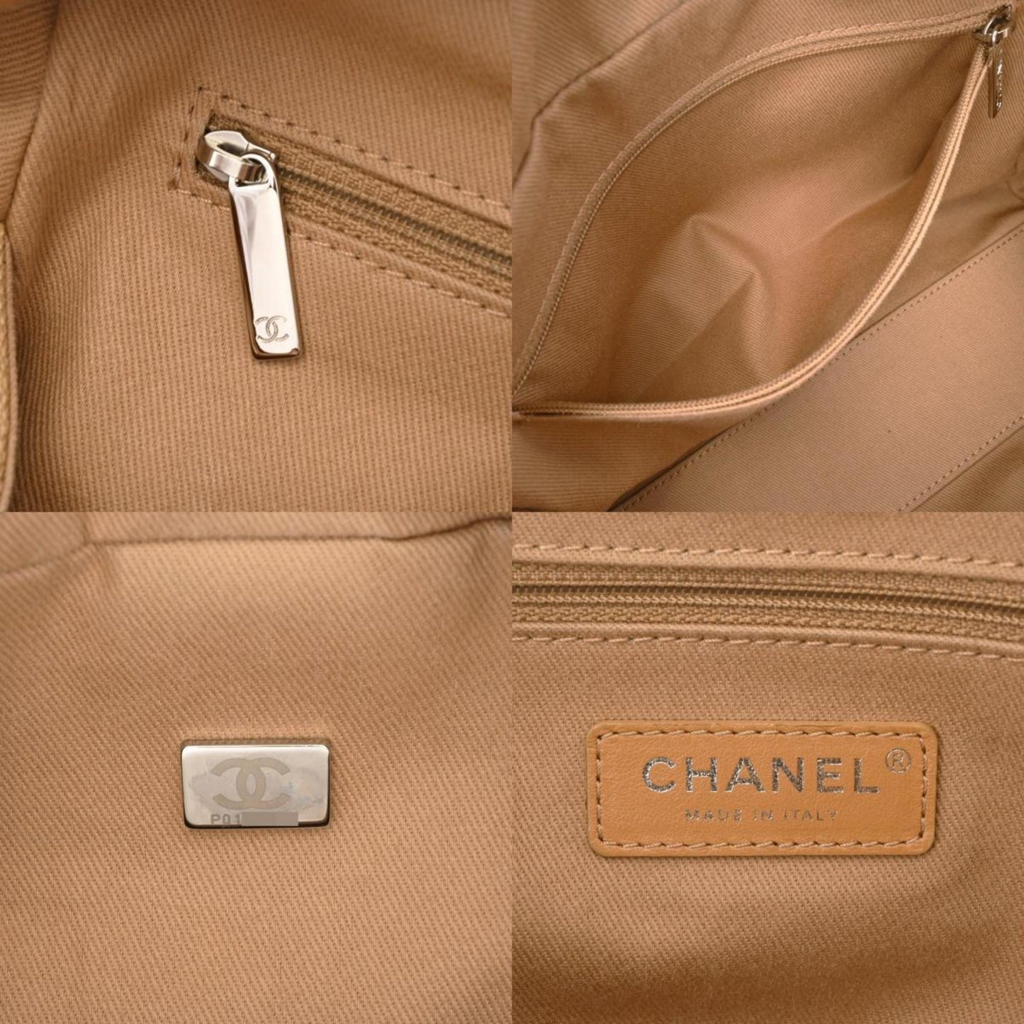 Chanel Sac Deauville en toile beige