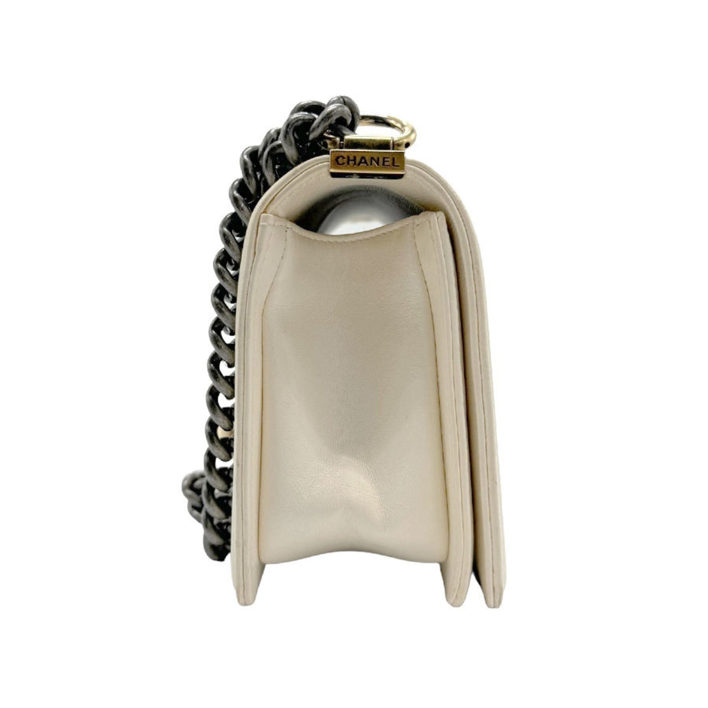 Chanel Sac Boy en cuir blanc