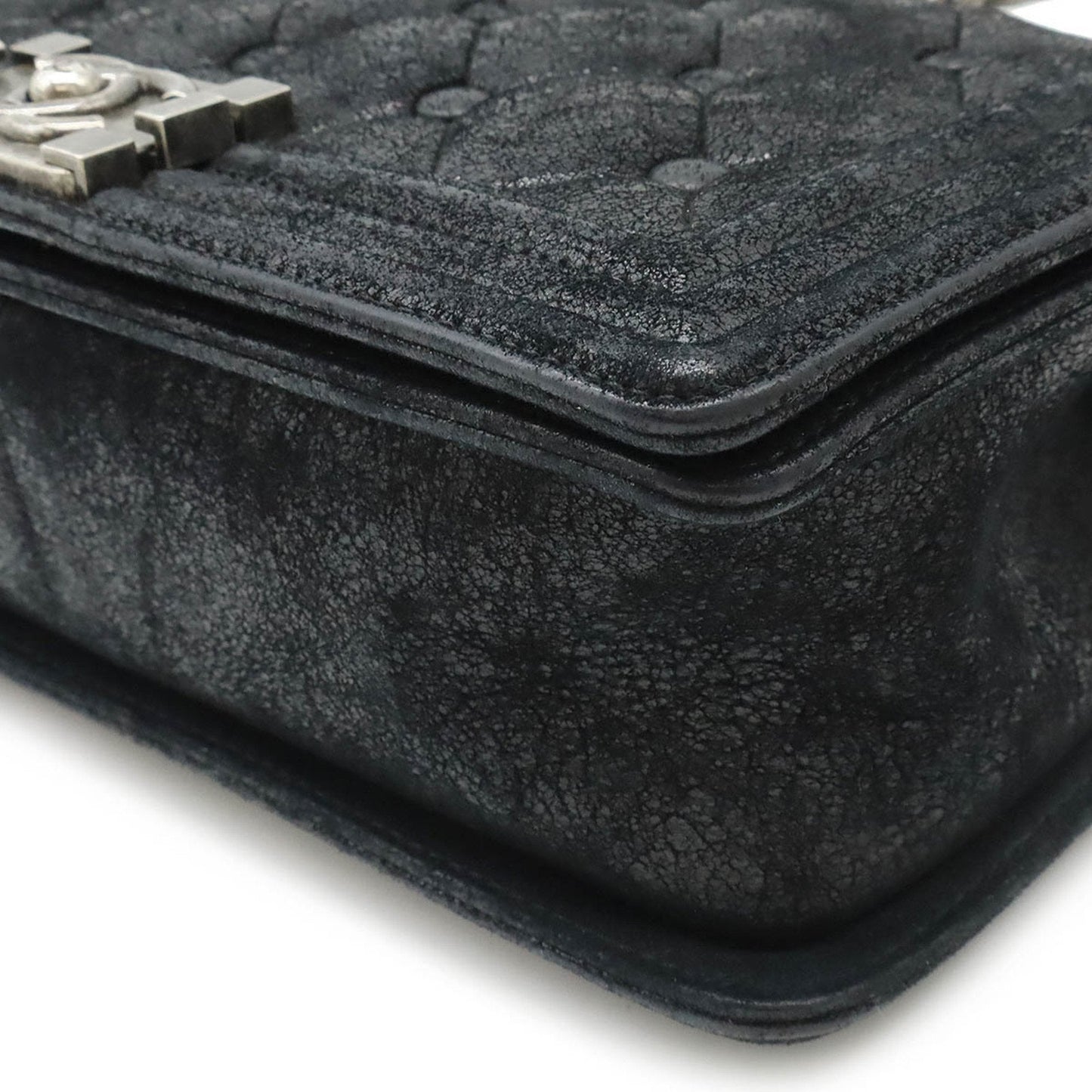 Chanel Sac Boy en daim noir