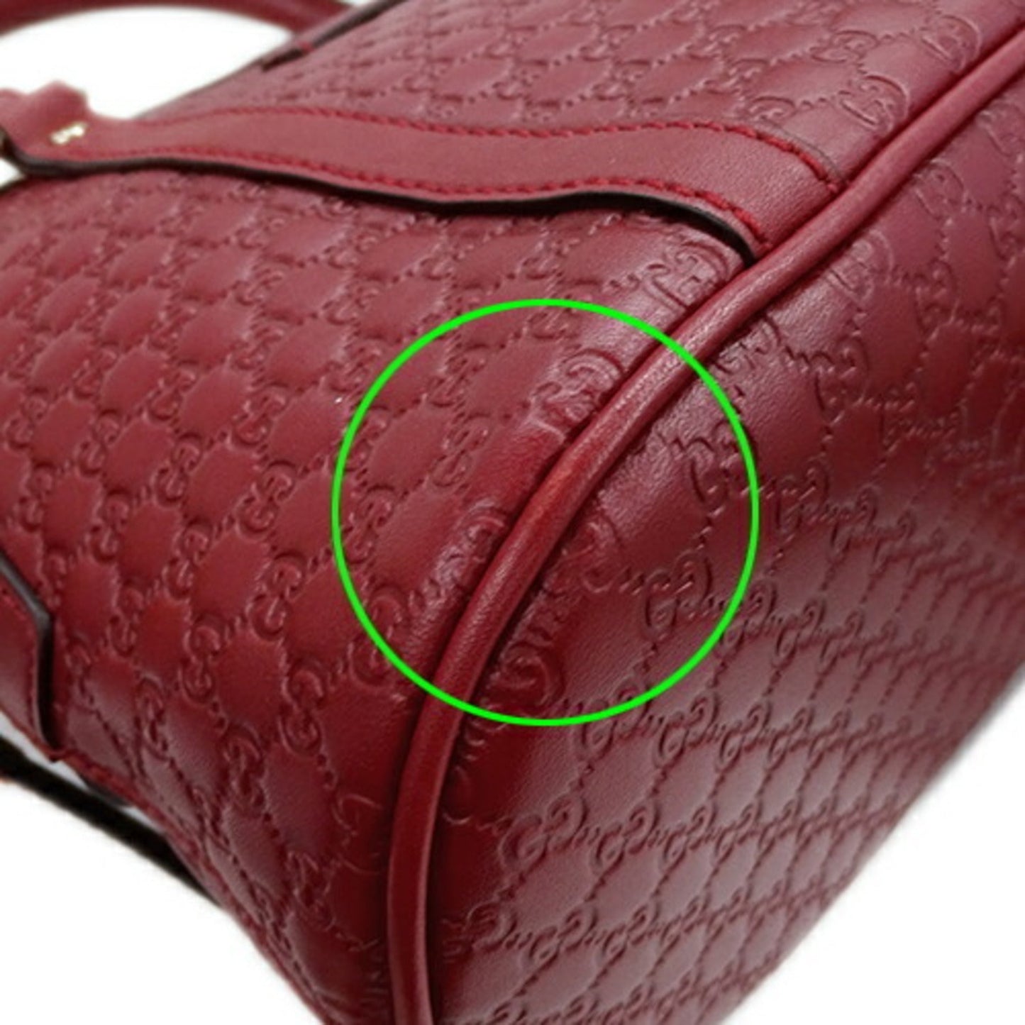 GUCCI Bag Women's Handbag Shoulder 2way Micro GG Shima Leather Red Crossbody