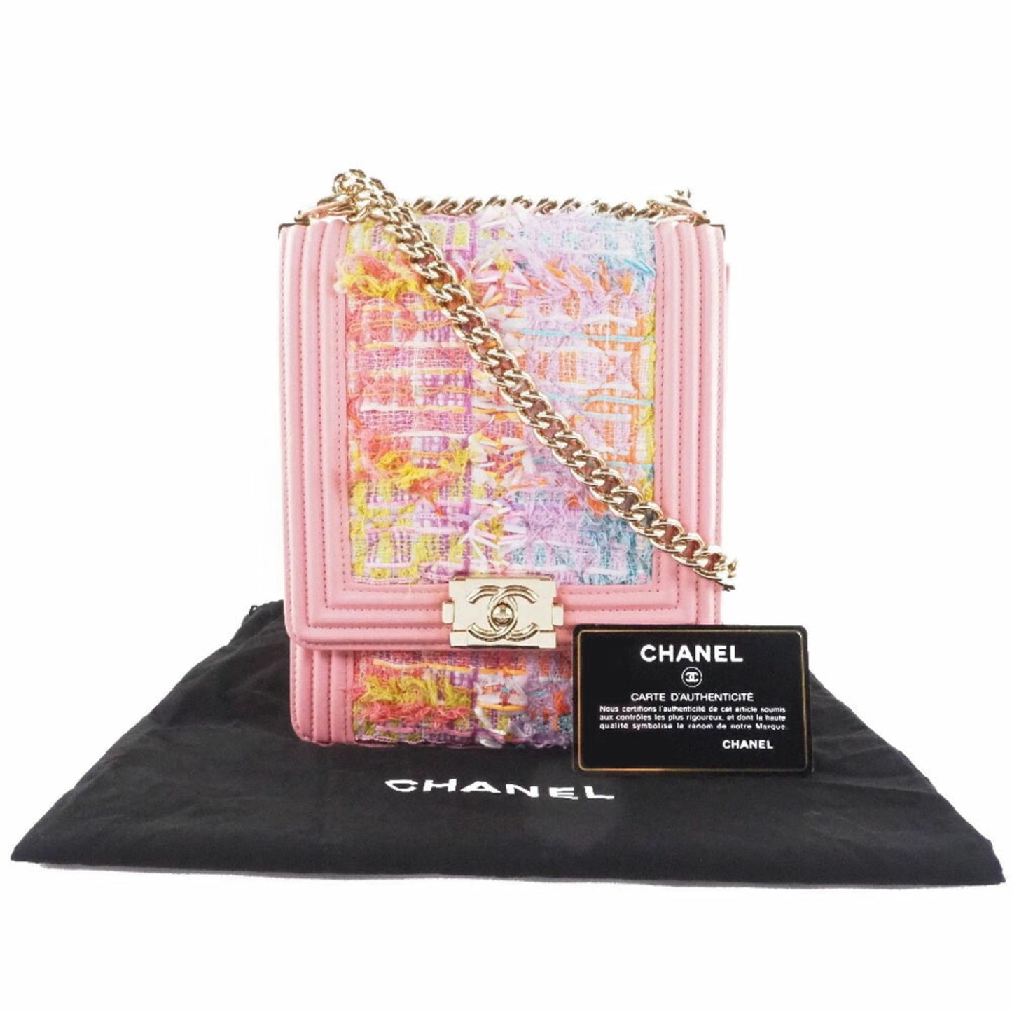 Chanel Sac Boy en tweed rose