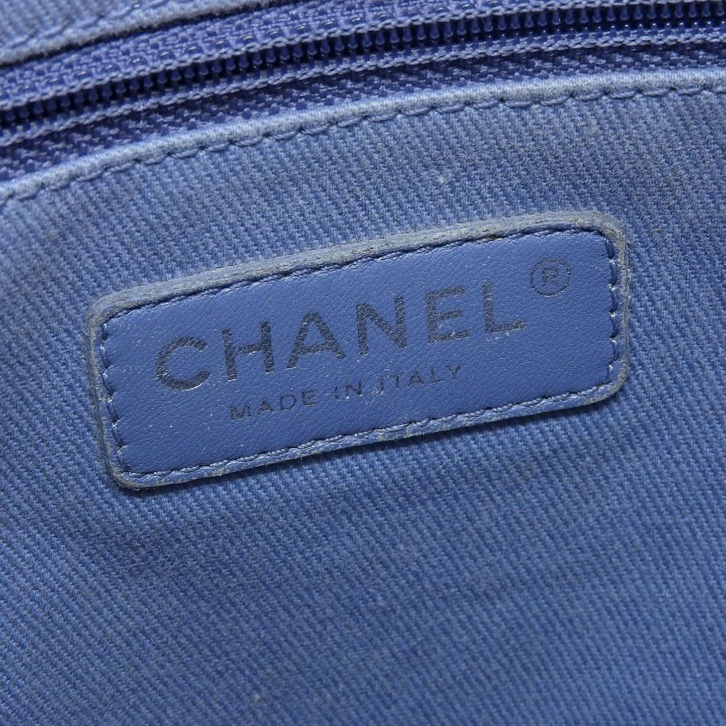 Chanel Sac Deauville en toile bleu