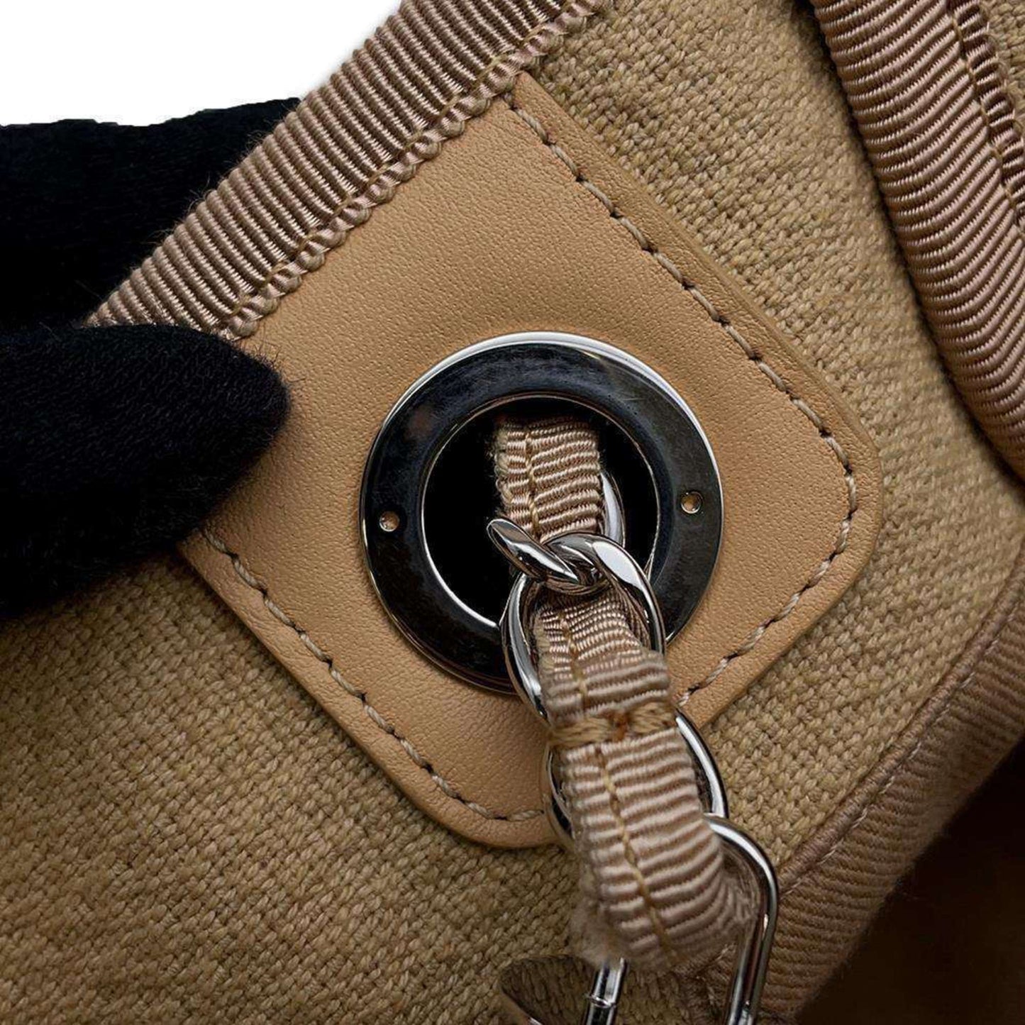 Chanel Sac Deauville en toile beige