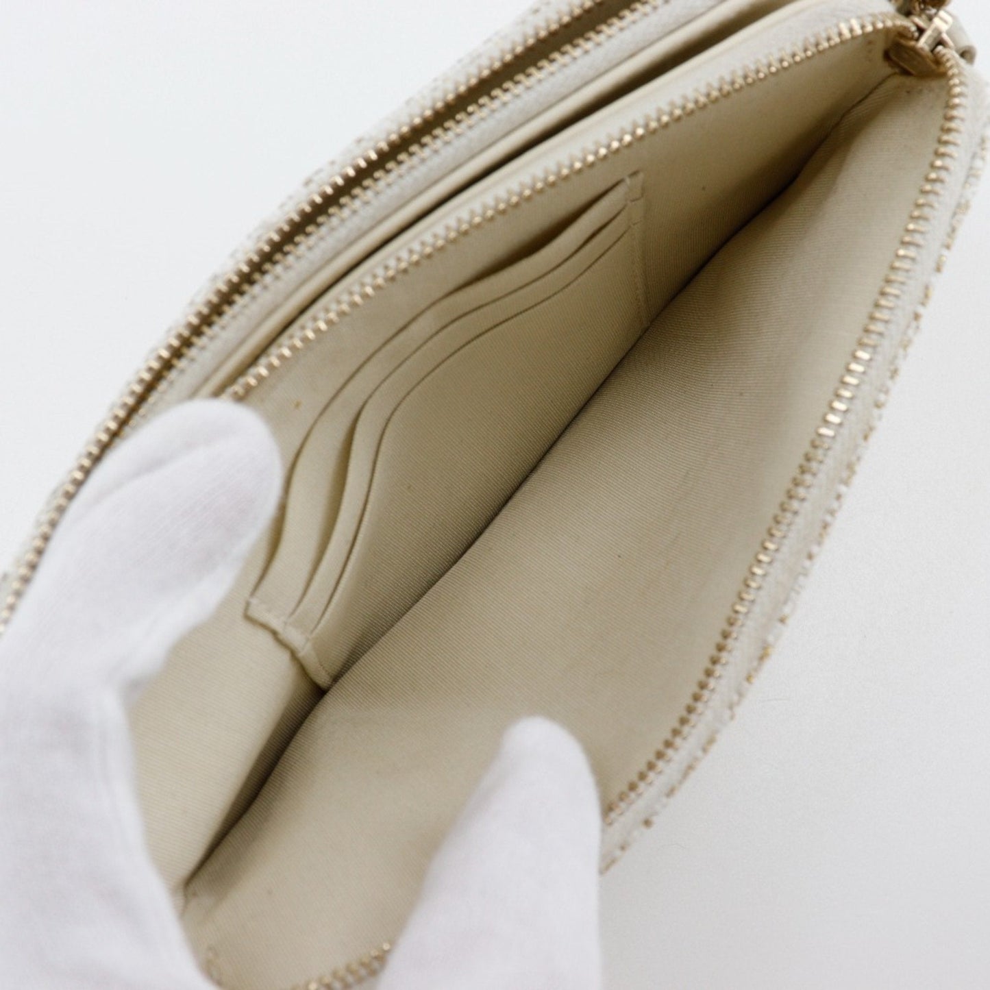Chanel Sac Deauville en tweed blanc