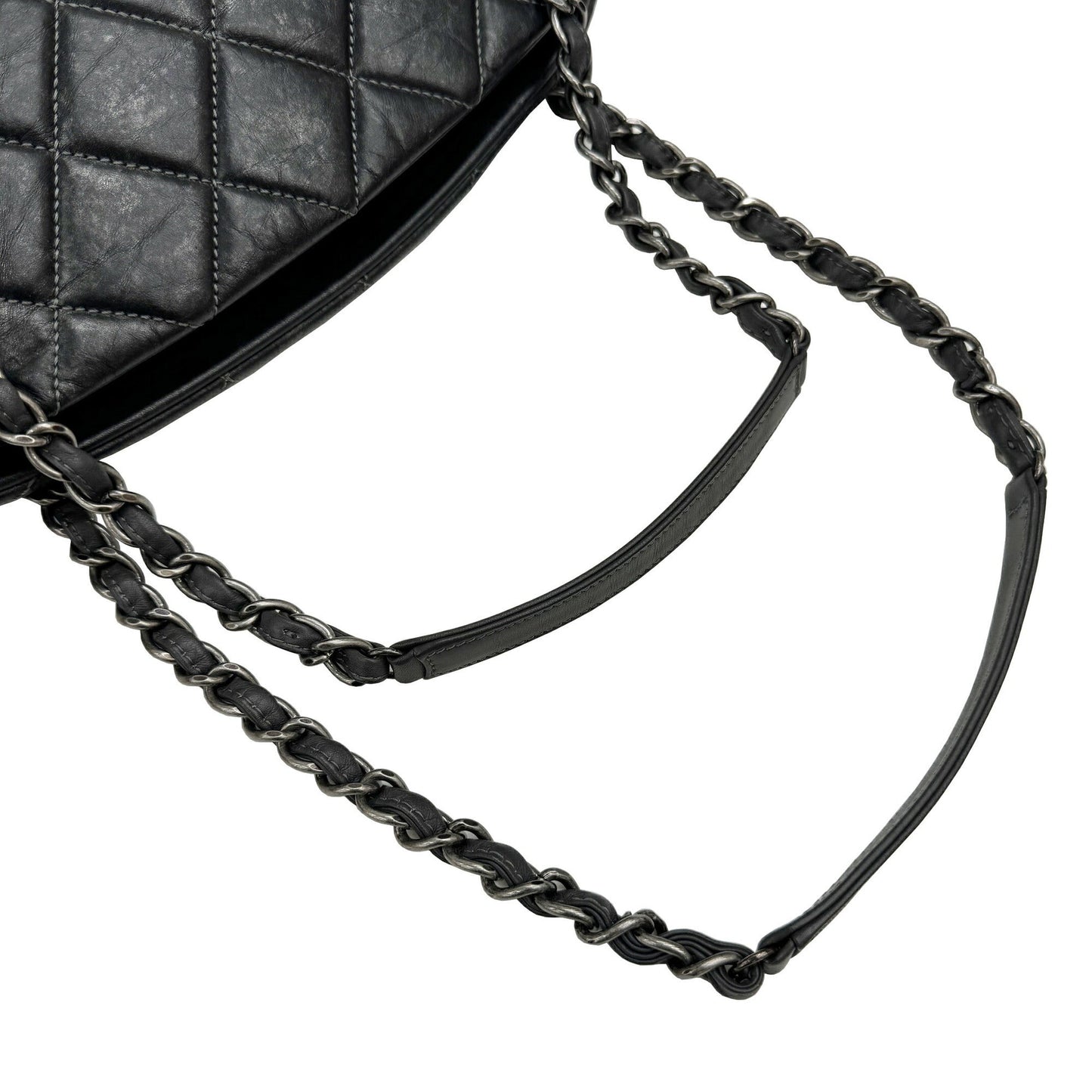 Chanel Sac Mademoiselle en cuir gris