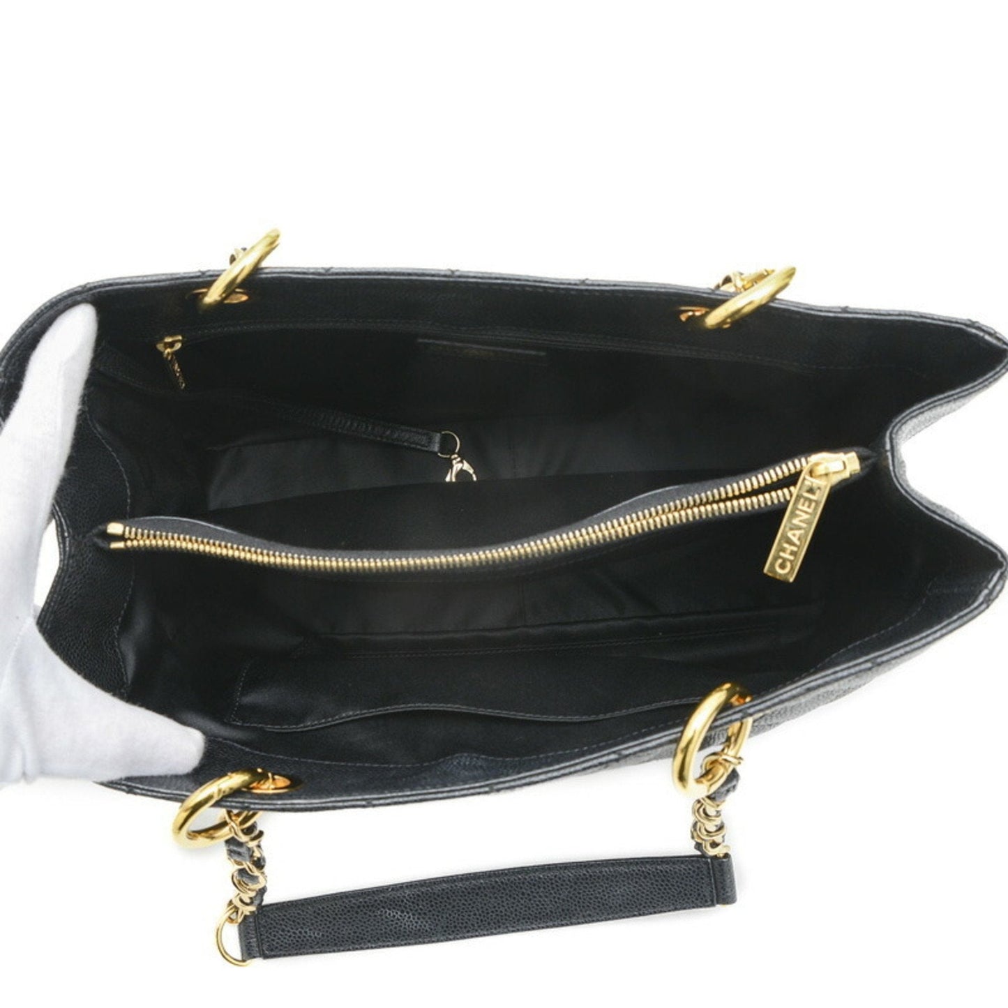Chanel Sac GST en cuir caviar noir