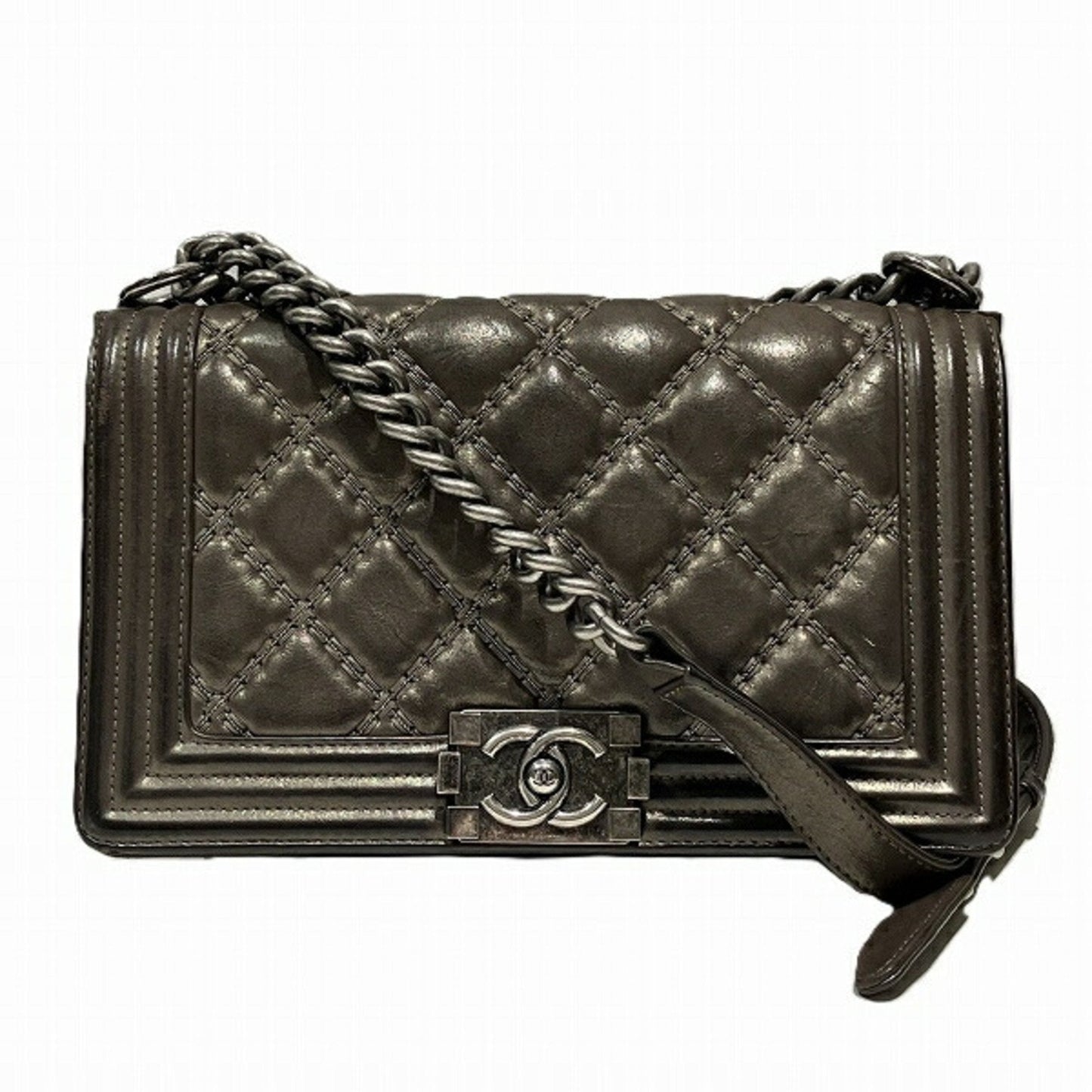 Chanel Sac Boy en cuir dor