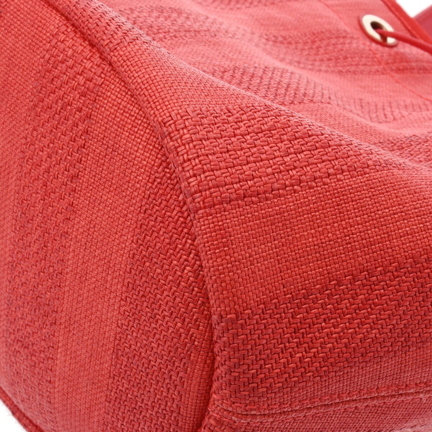 Chanel Sac Deauville en paille rouge