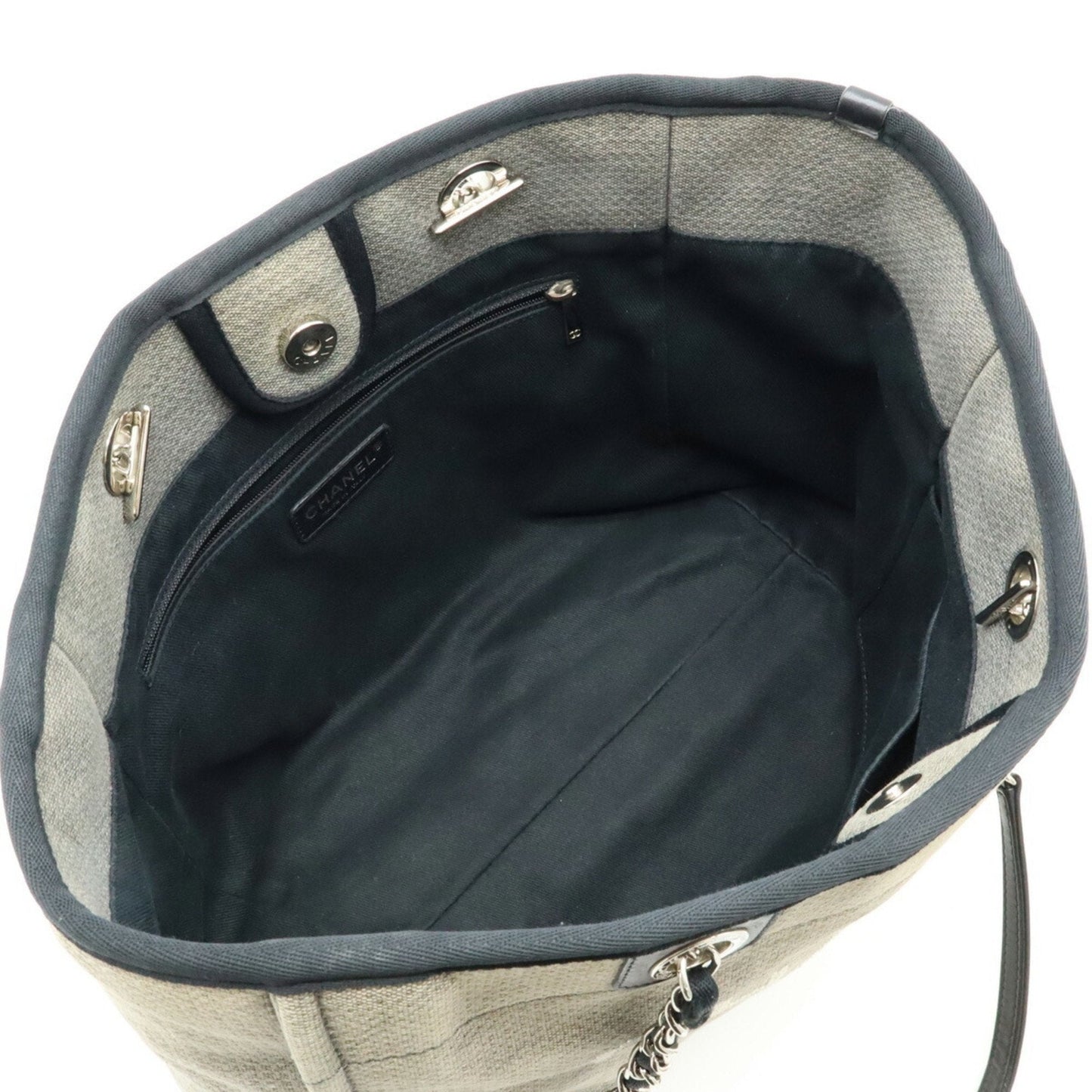 Chanel Sac Deauville en toile noir