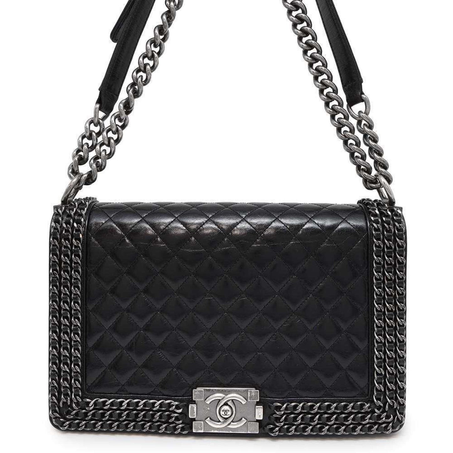 Chanel Sac Boy en cuir noir