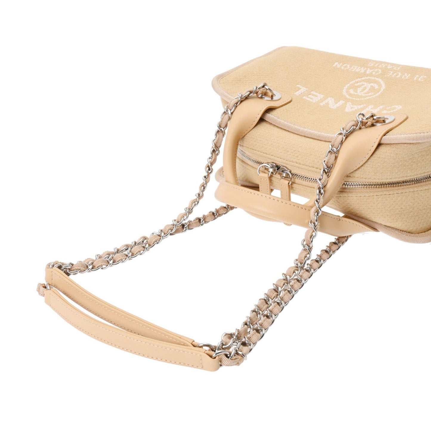 Chanel Sac Deauville en toile beige