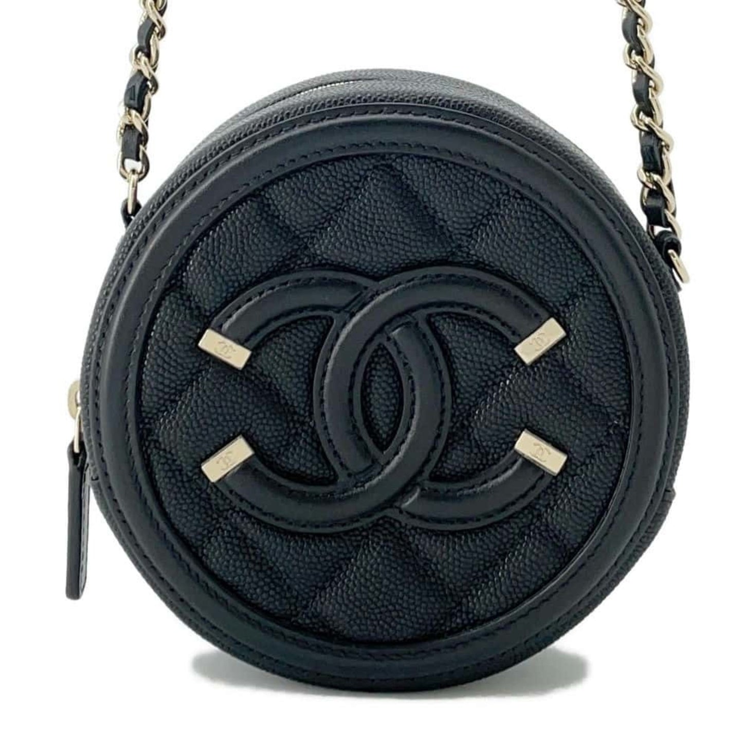 Chanel Sac Filigree en cuir caviar noir