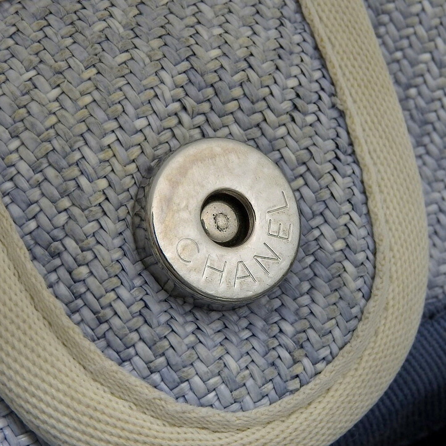 Chanel Sac Deauville en toile bleu