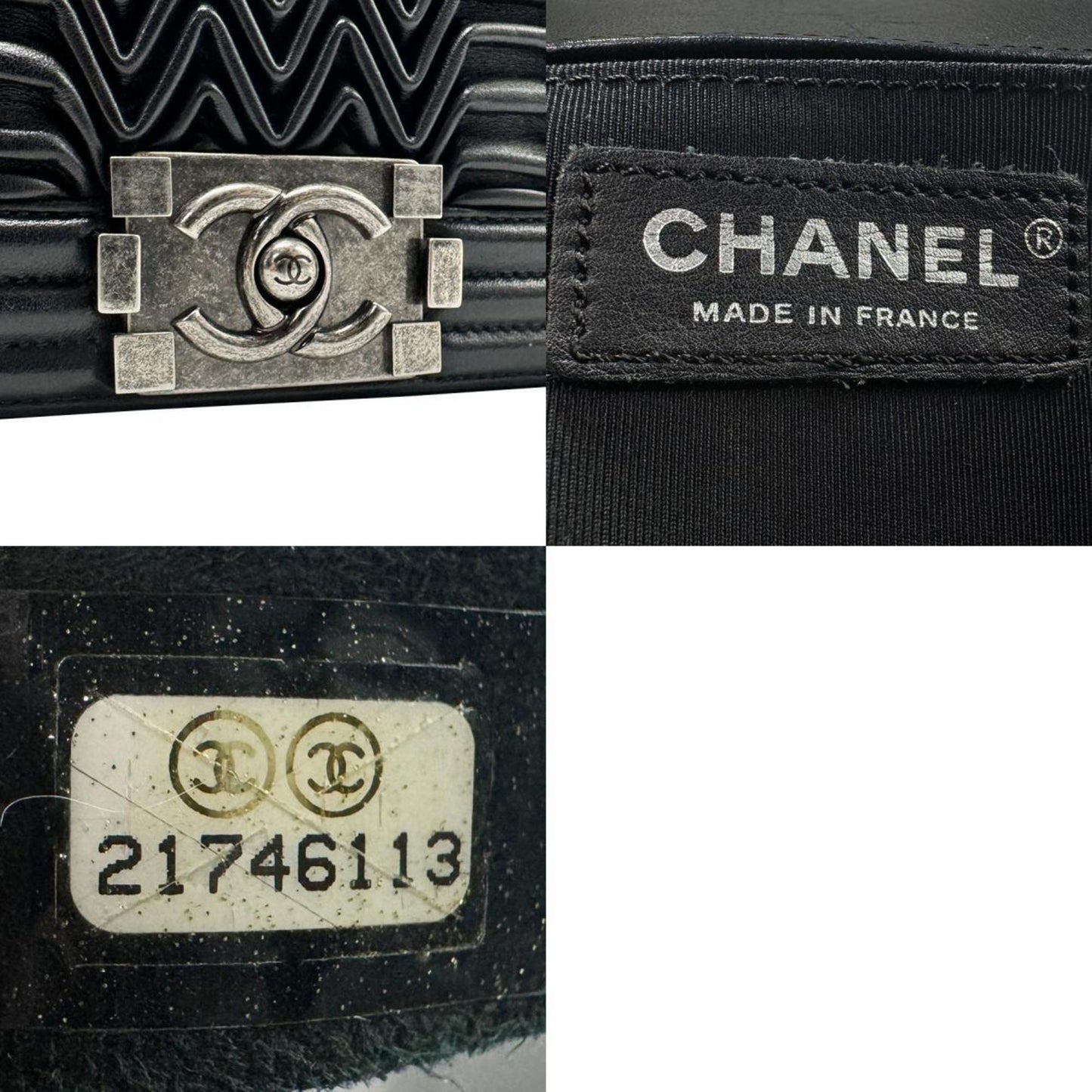 Chanel Sac Boy en cuir noir