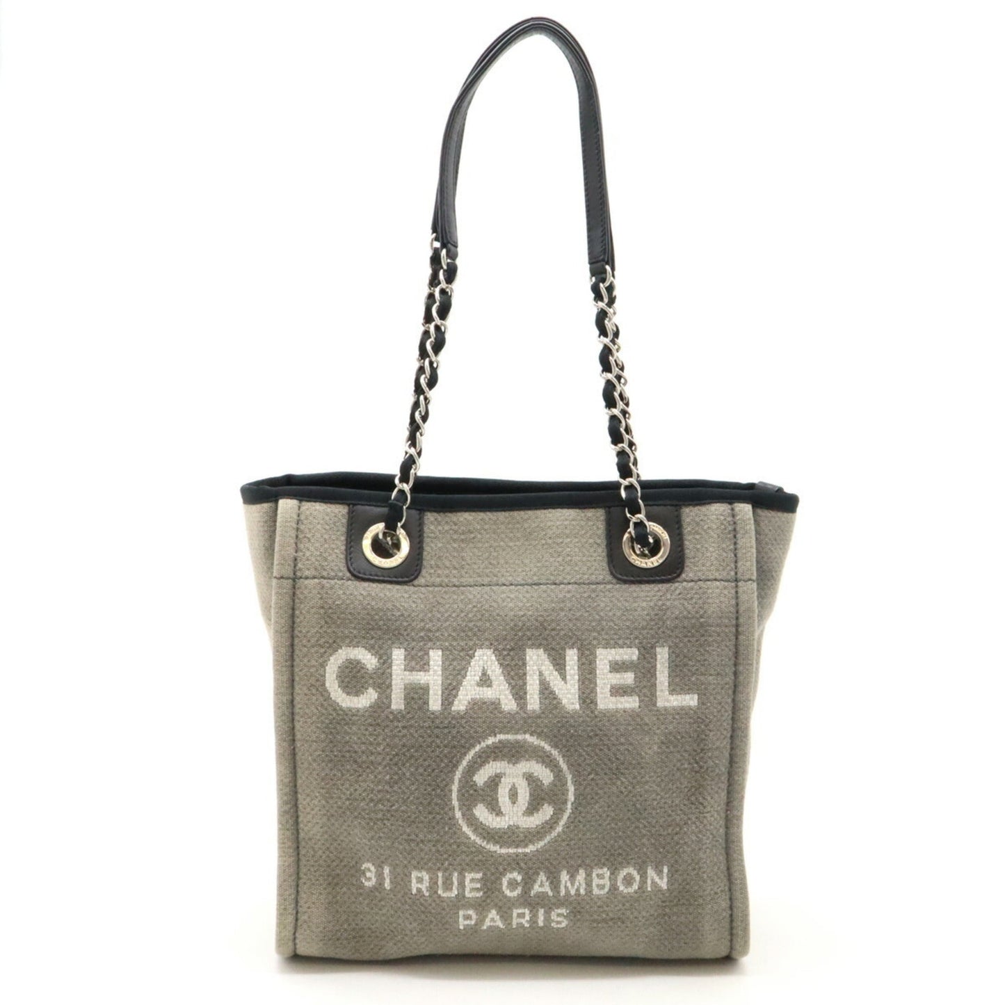 Chanel Sac Deauville en toile noir