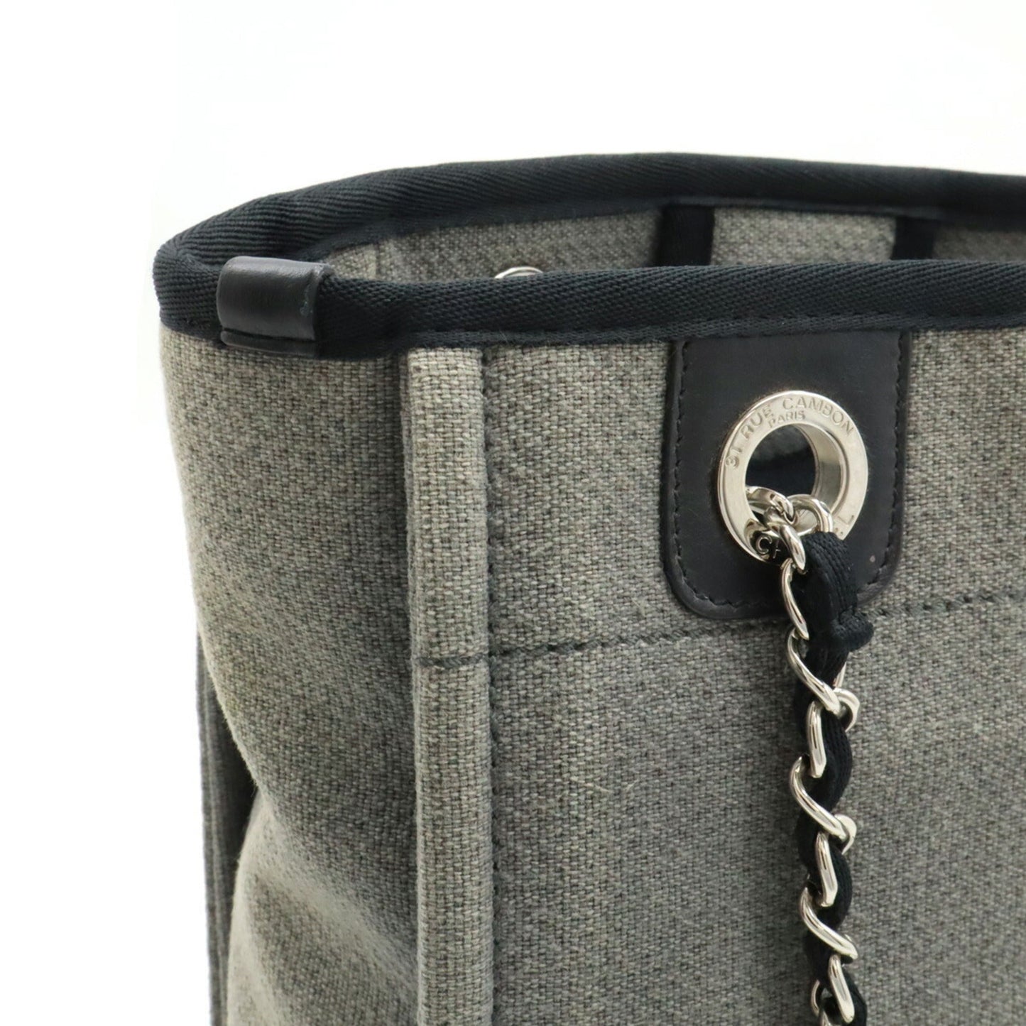Chanel Sac Deauville en toile noir
