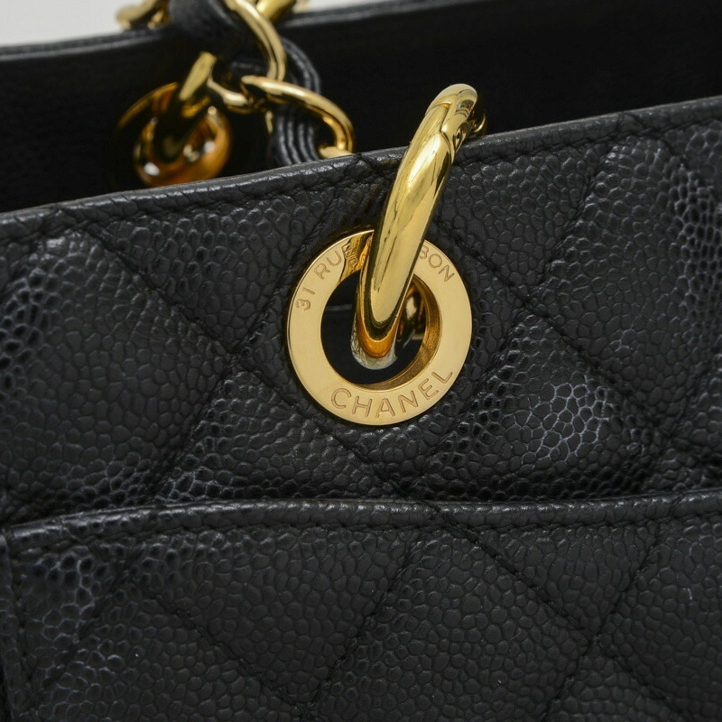 Chanel Sac GST en cuir caviar noir