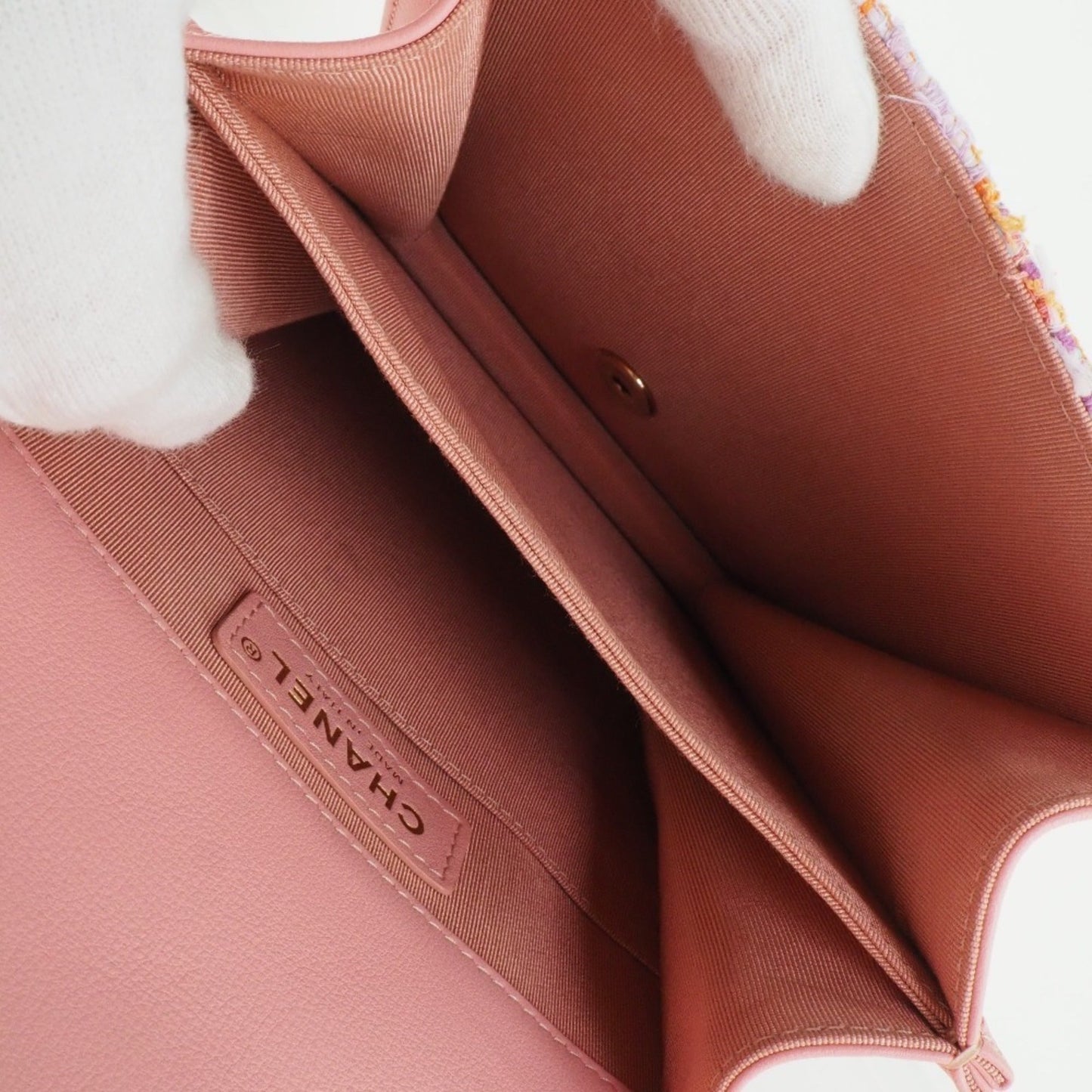 Chanel Sac Boy en tweed rose