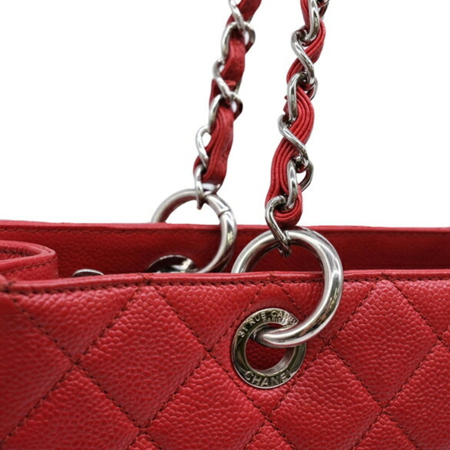 Chanel Sac GST en cuir caviar rouge