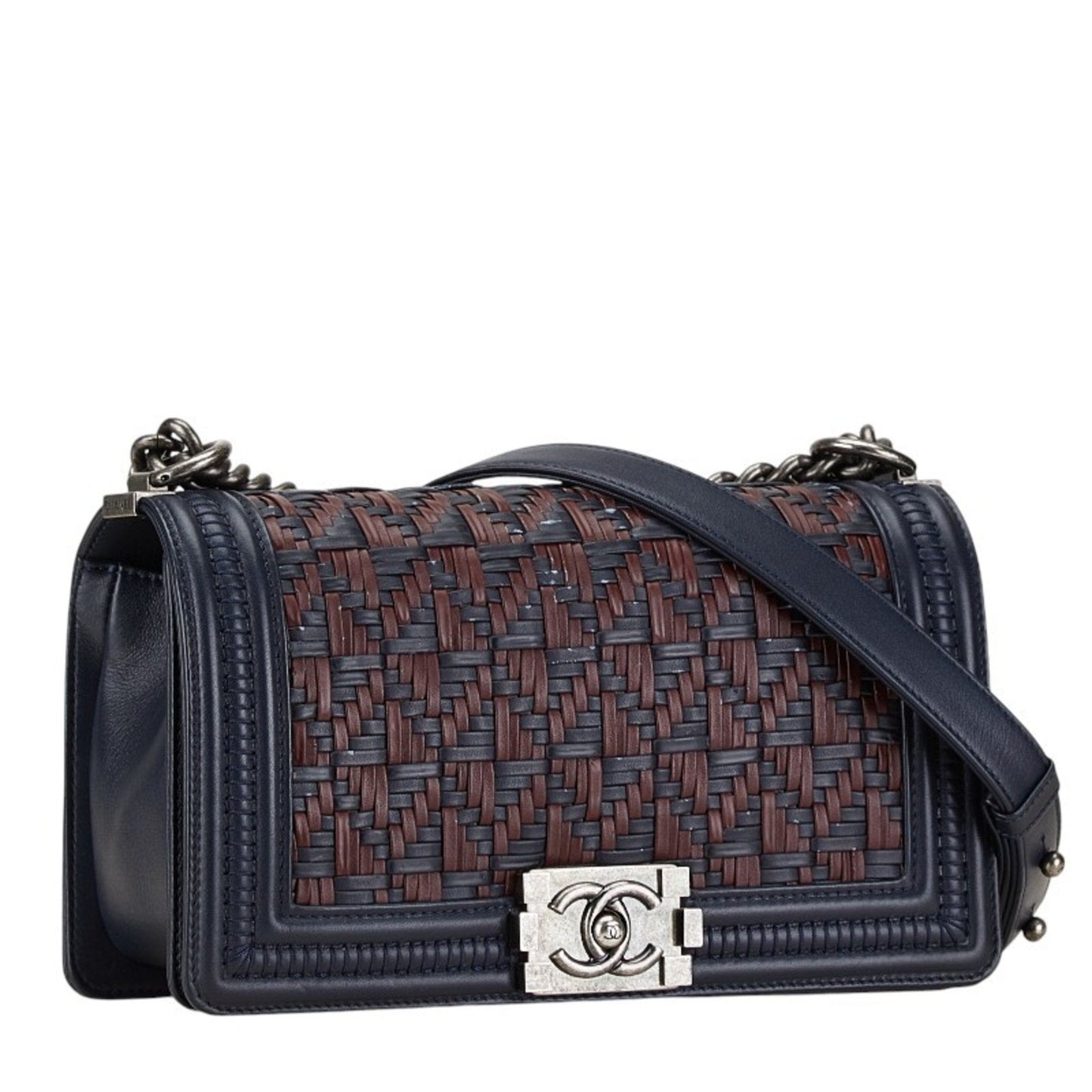 Chanel Sac Boy en cuir bleu