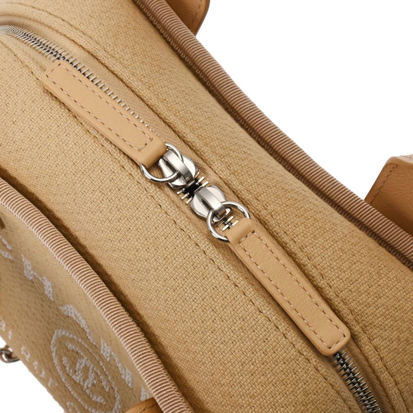 Chanel Sac Deauville en toile beige