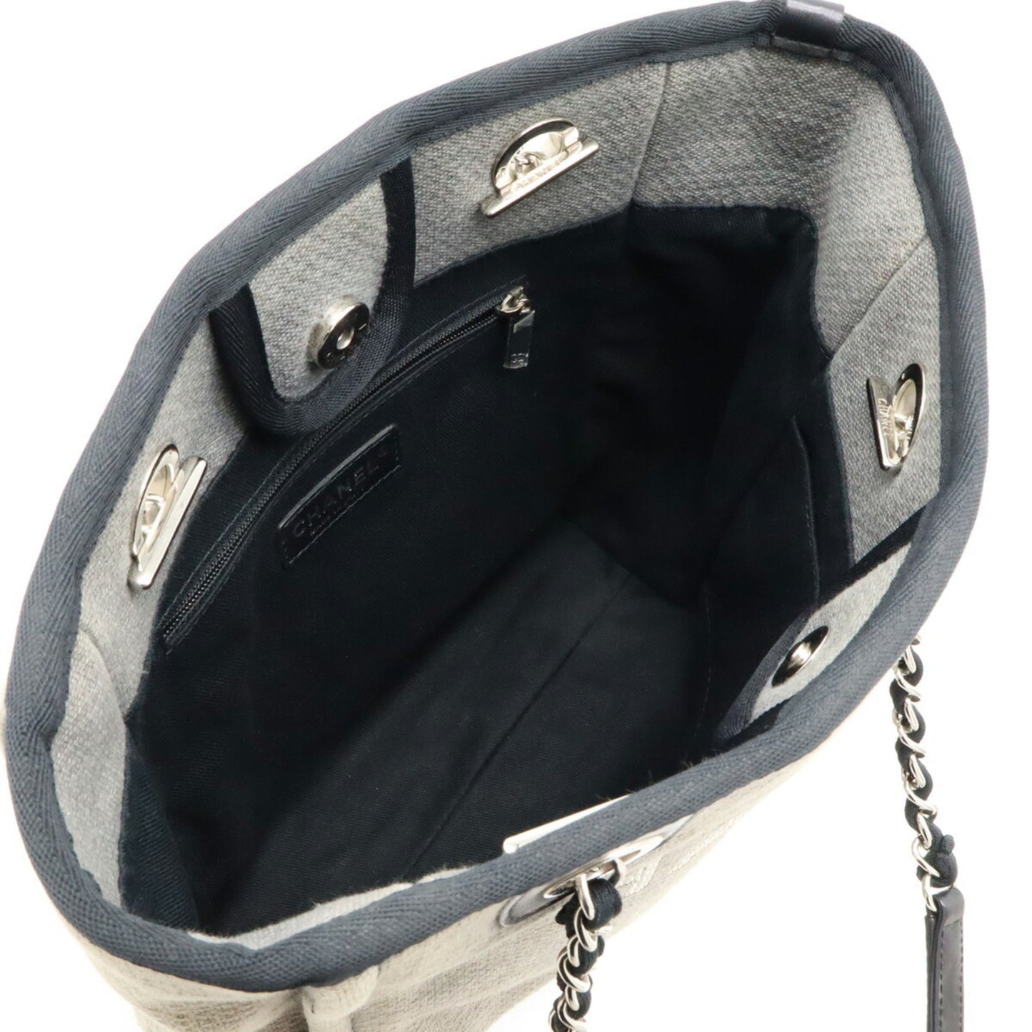 Chanel Sac Deauville en toile noir