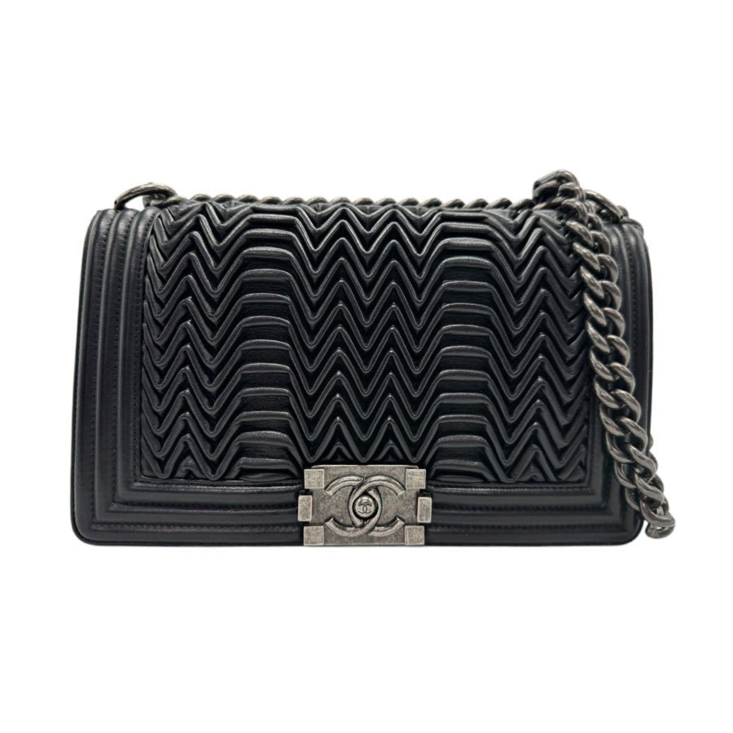 Chanel Sac Boy en cuir noir