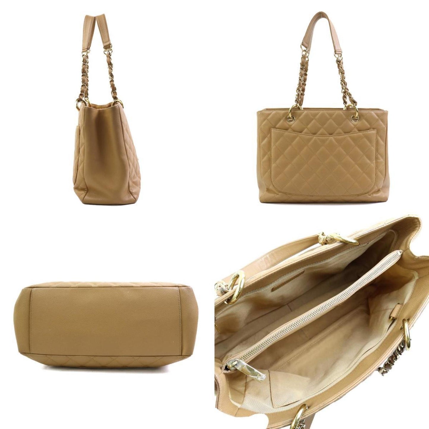 Chanel Sac GST en cuir caviar beige