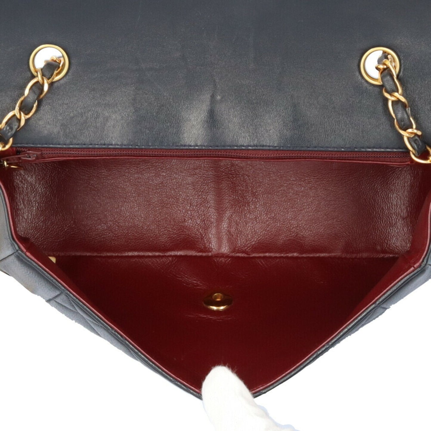 Chanel Sac Diana en cuir bleu